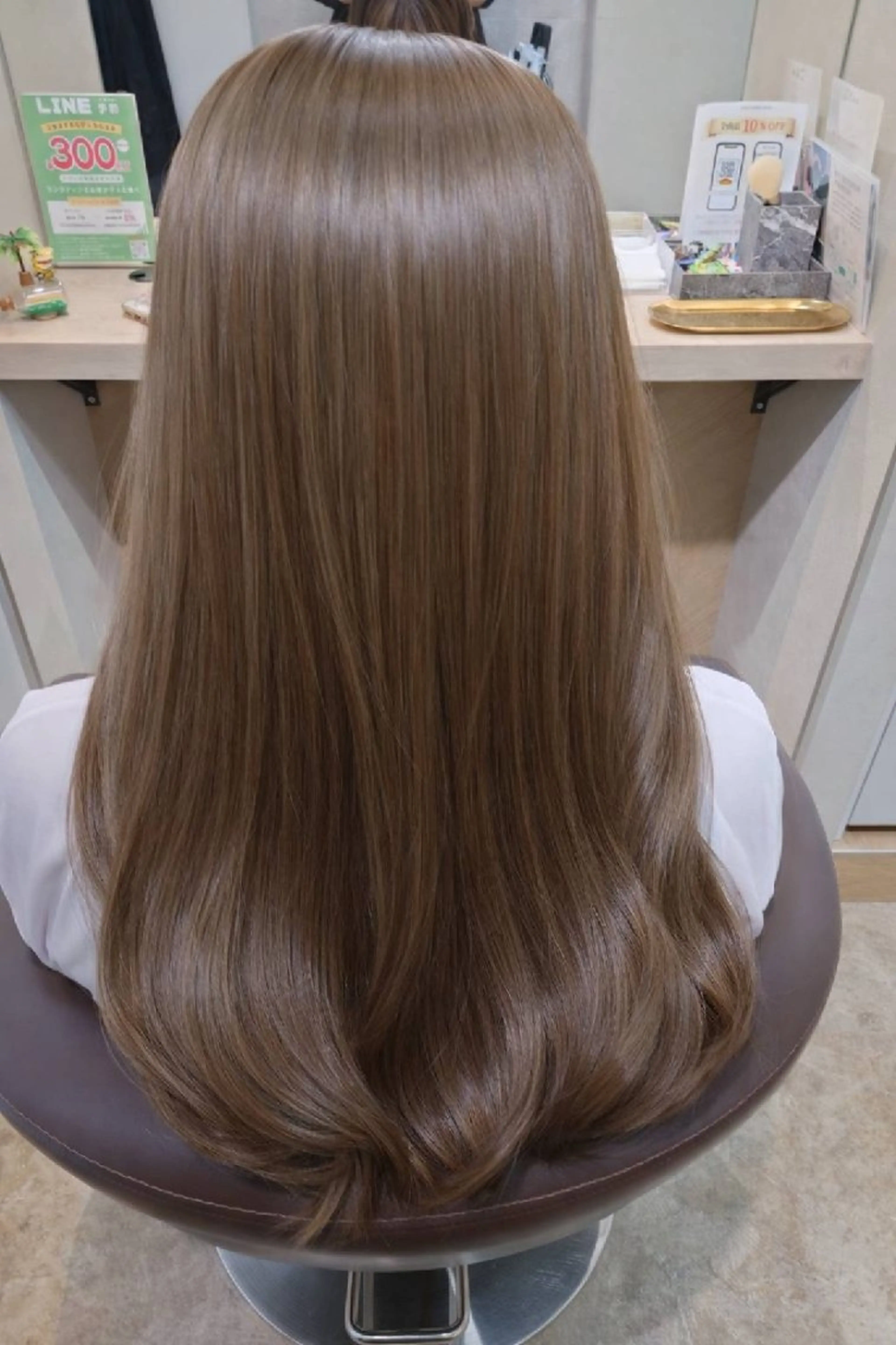 ロング ケアカラー 縮毛矯正✨艶髪 シノハラ✨髪質改善のヘアスタイル