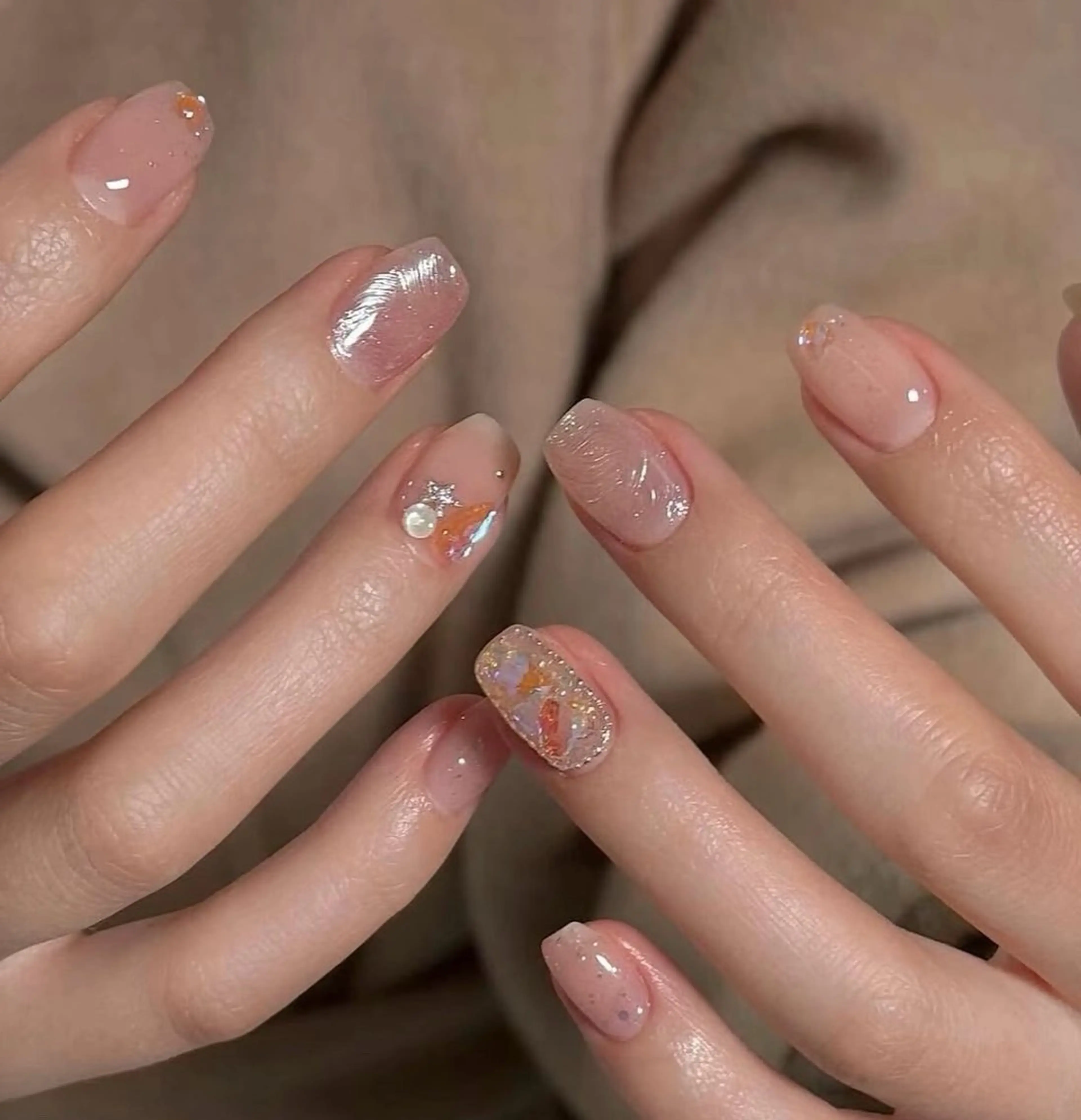 ネイル チークネイル 長さ出し フレンチネイル ガーリー 韓国ネイル sun nail池袋 モデル募集のネイルデザイン