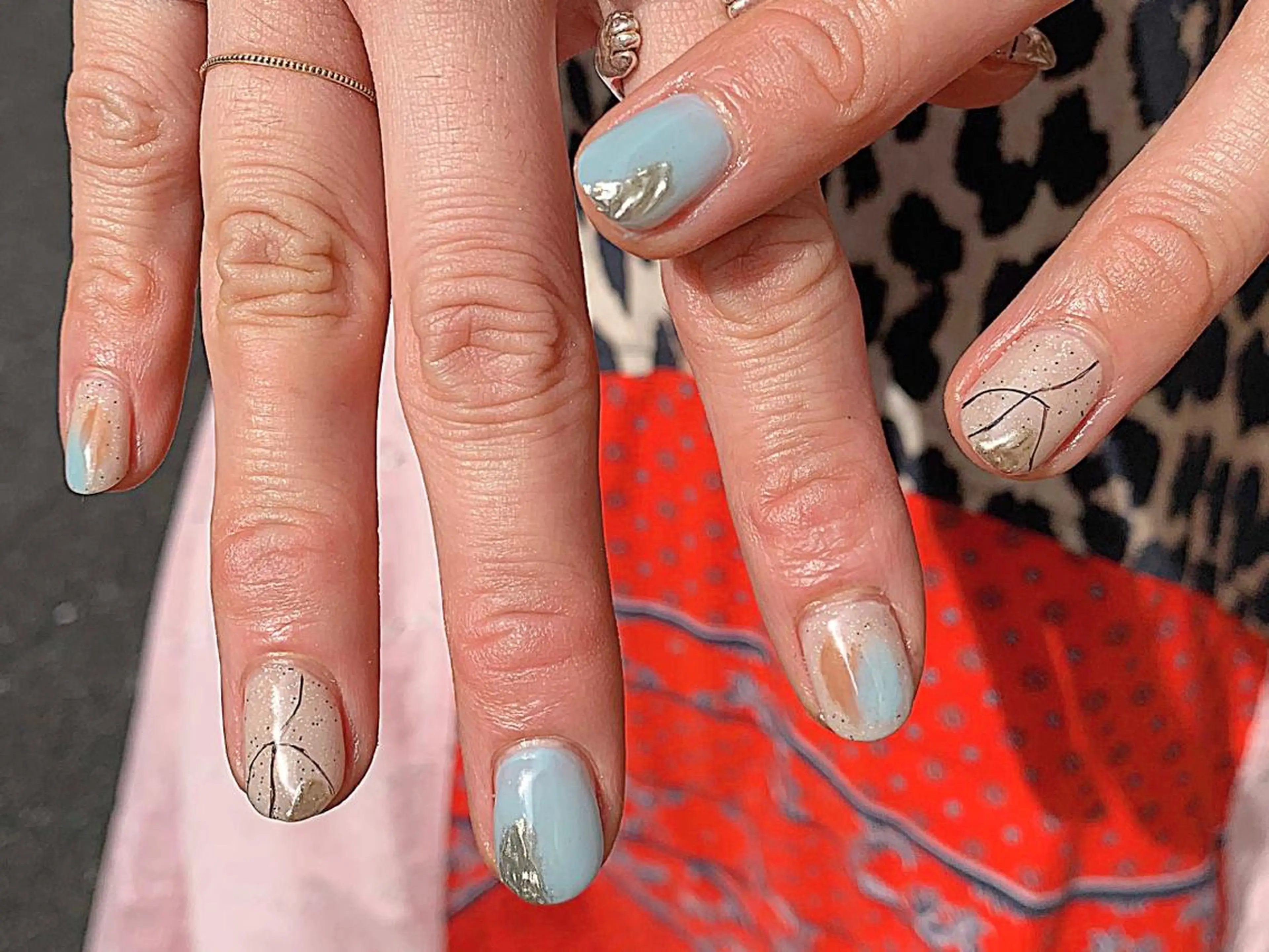 ネイル 水色 mana ☾のネイルデザイン