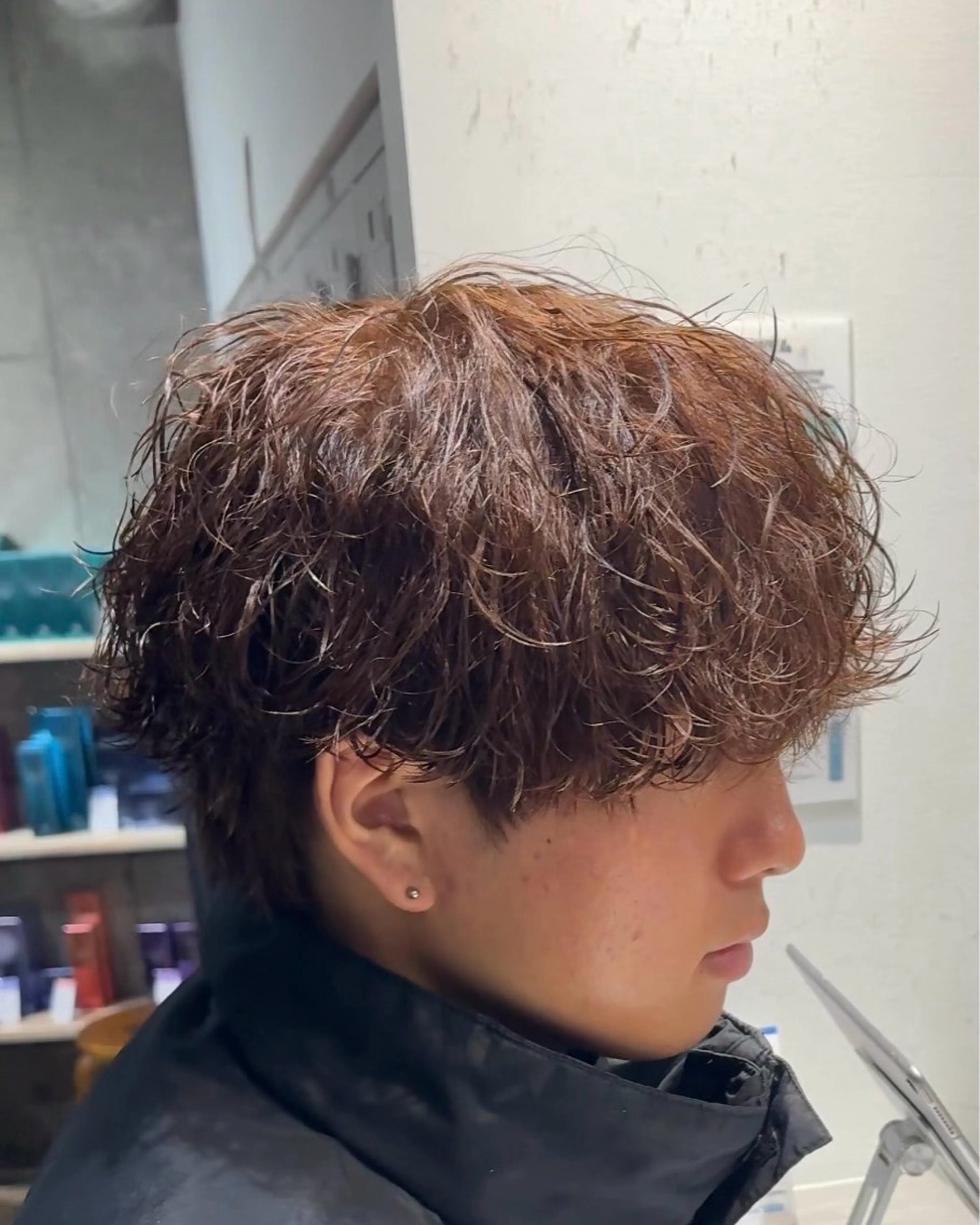 カラー パーマ メンズ メンズパーマ ブラウンカラー カット ヘアカラー パーマ fifth札幌所属・fifth 堀内新史のヘアスタイル