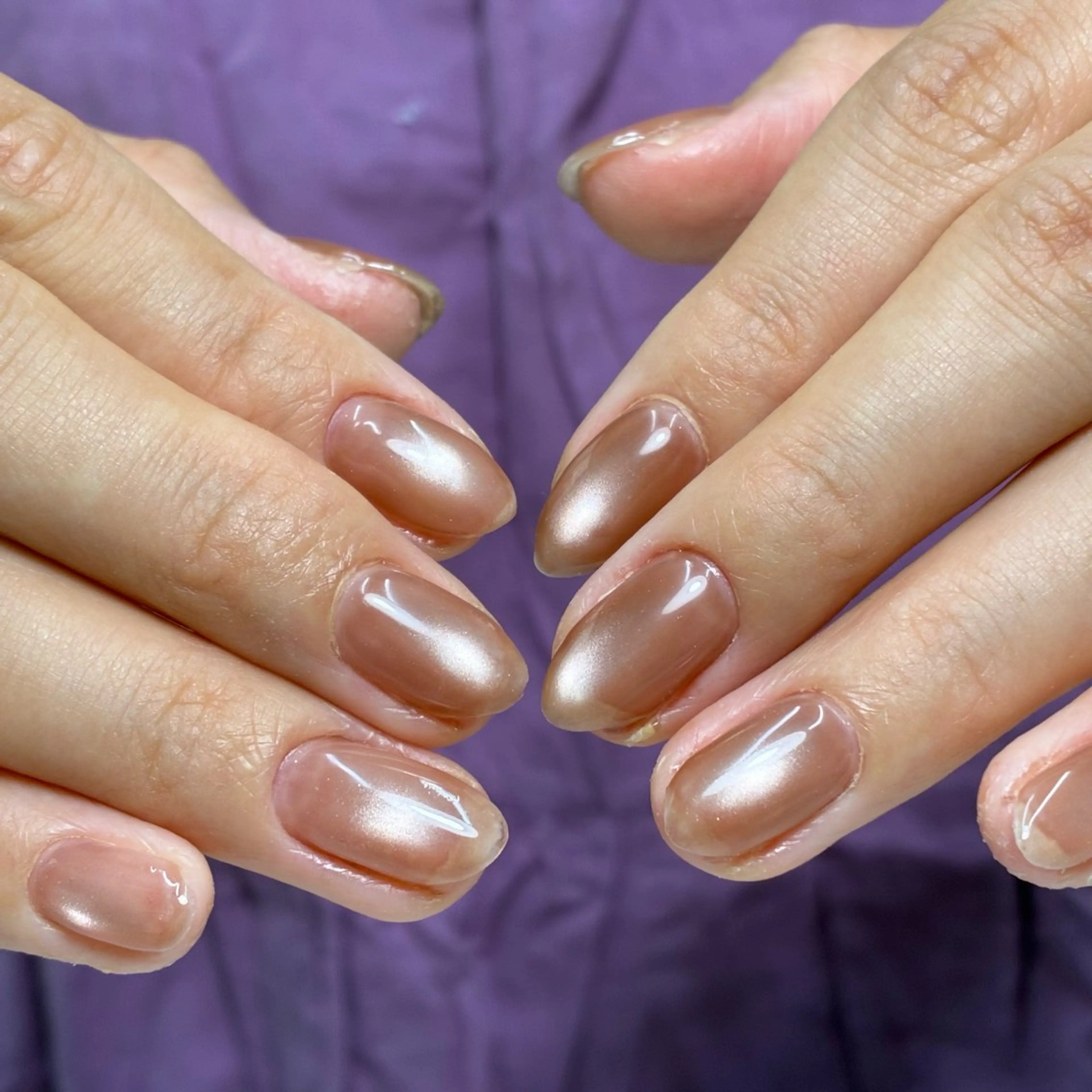 ネイル ブラウン マグネットネイル ハンドネイル mumjyu所属・mumjyu MIKAのネイルデザイン