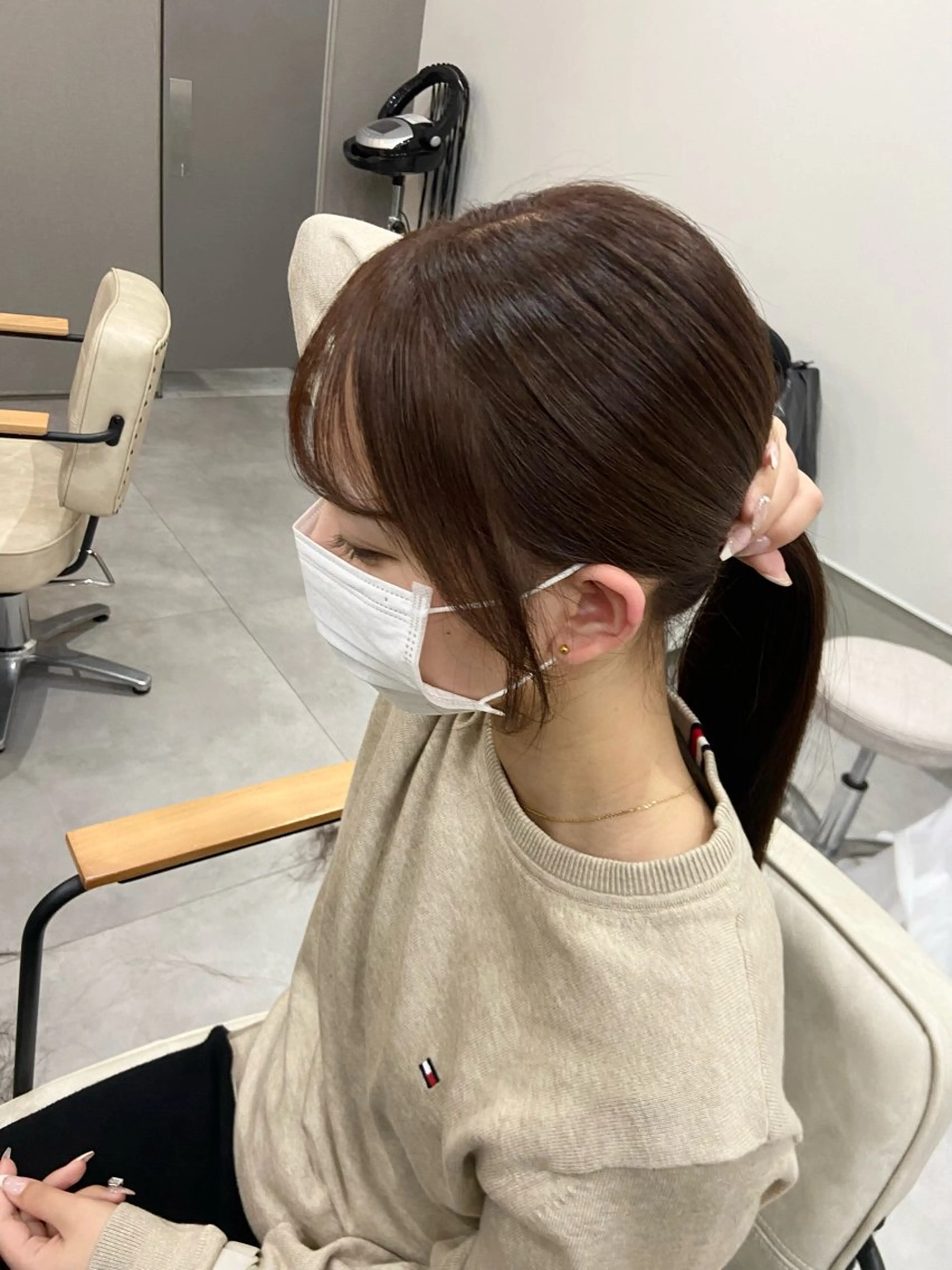 ロング 顔周りカット サイドバング カット Lutowa西条 ／カノンのヘアスタイル