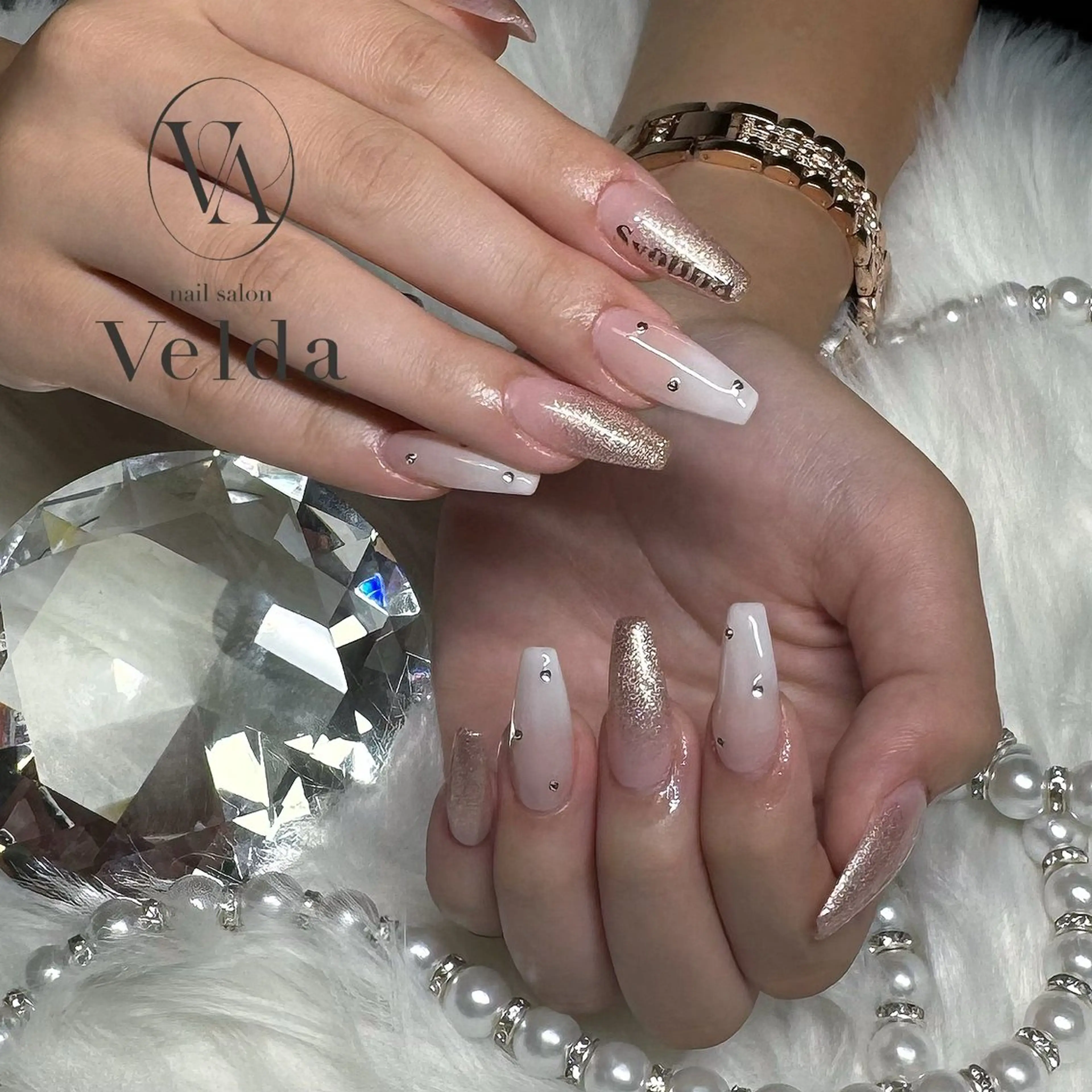 ネイル ラメ(グリッター) ラメグラデーション ハンドネイル 💎スカルプ💎 Velda(ベルダ)のネイルデザイン