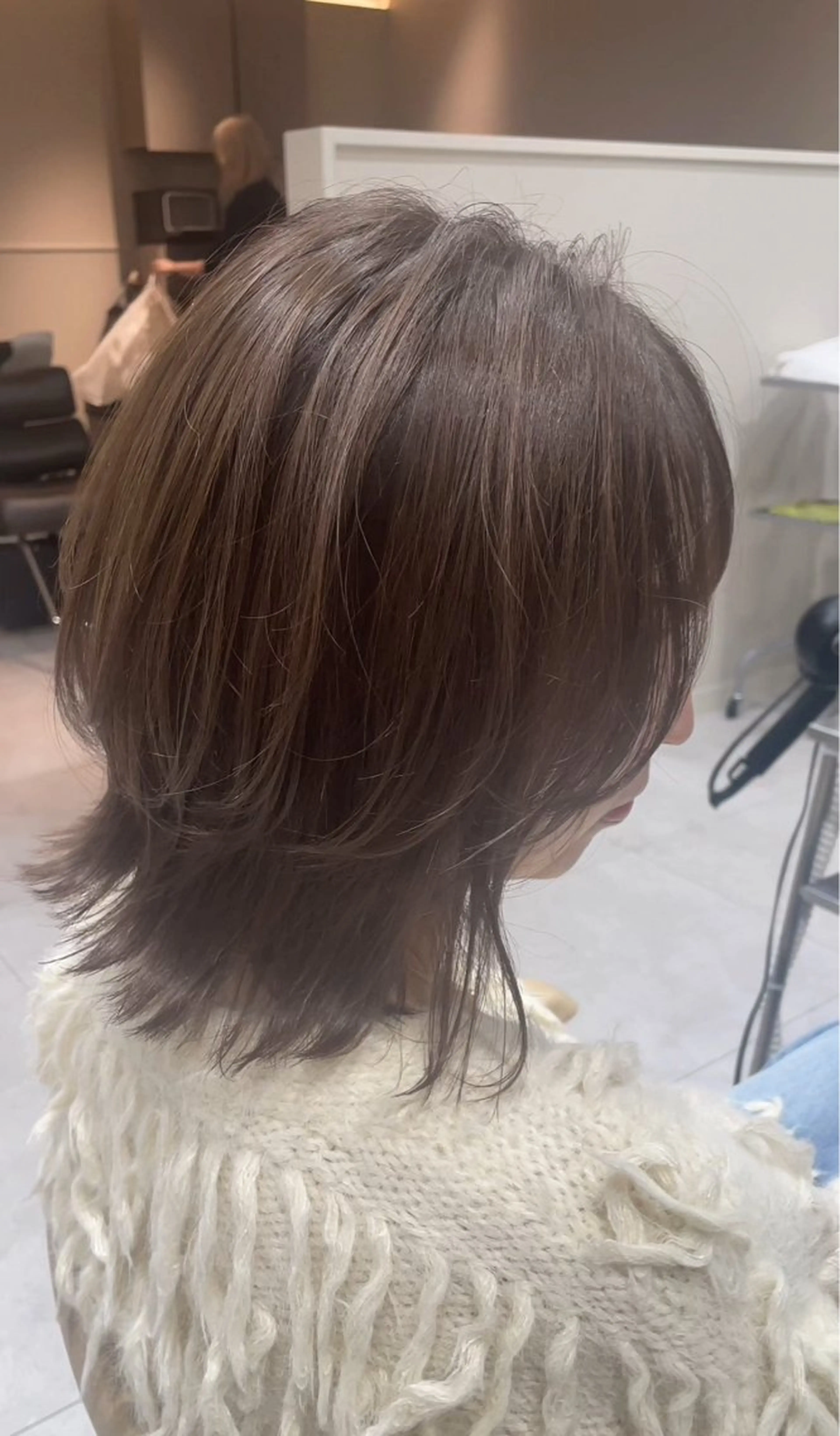 ミディアム ミディアムレイヤー アッシュ レイヤーカット メンズパーマ/ 透明感カラー/ハヤトのヘアスタイル