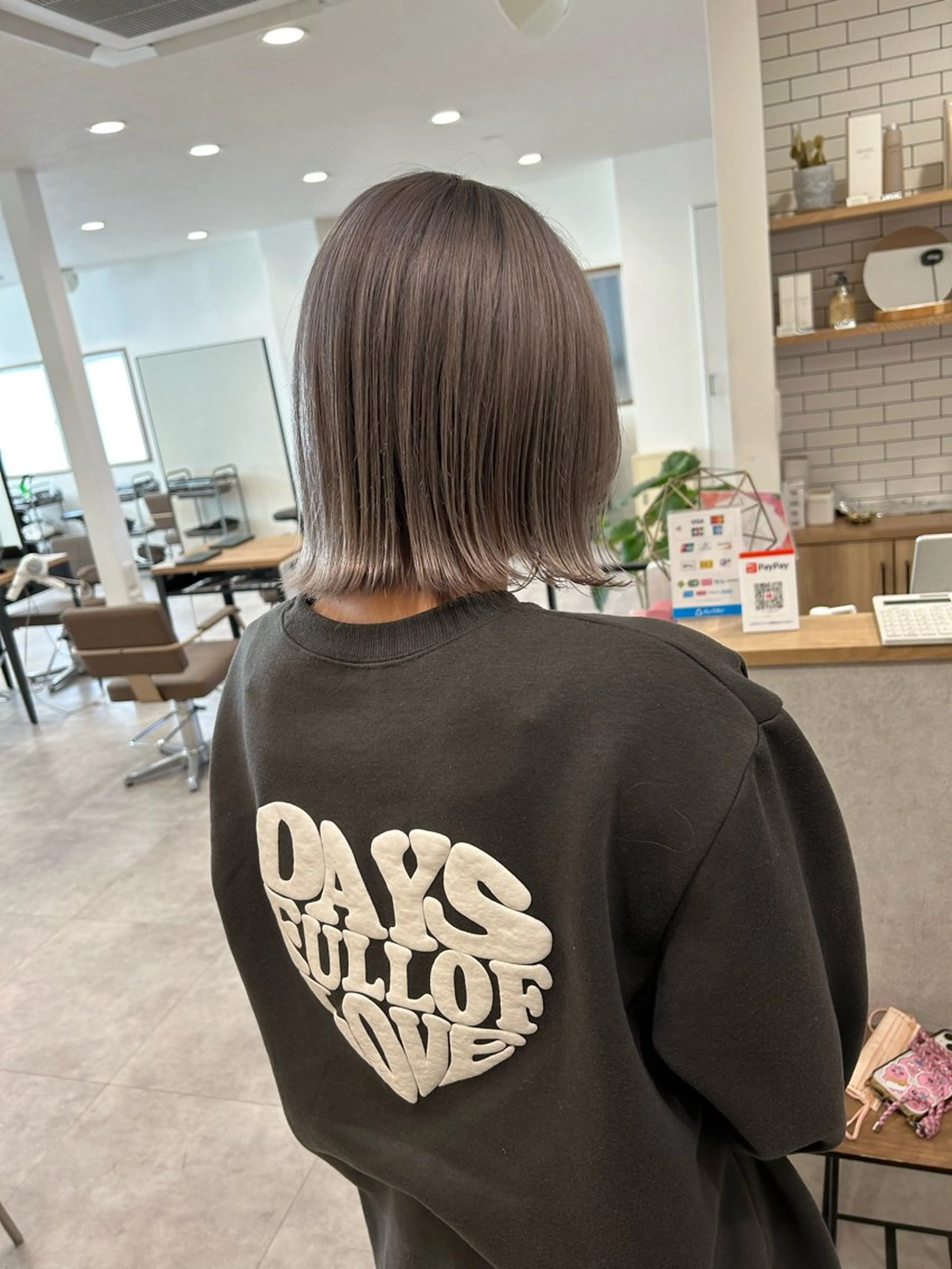 ミディアム カラー 切りっぱなしボブ ダブルカラー ラベンダーカラー ピンクカラー ピンクラベンダー ボブ/ハイトーン 立川loose 下田のヘアスタイル