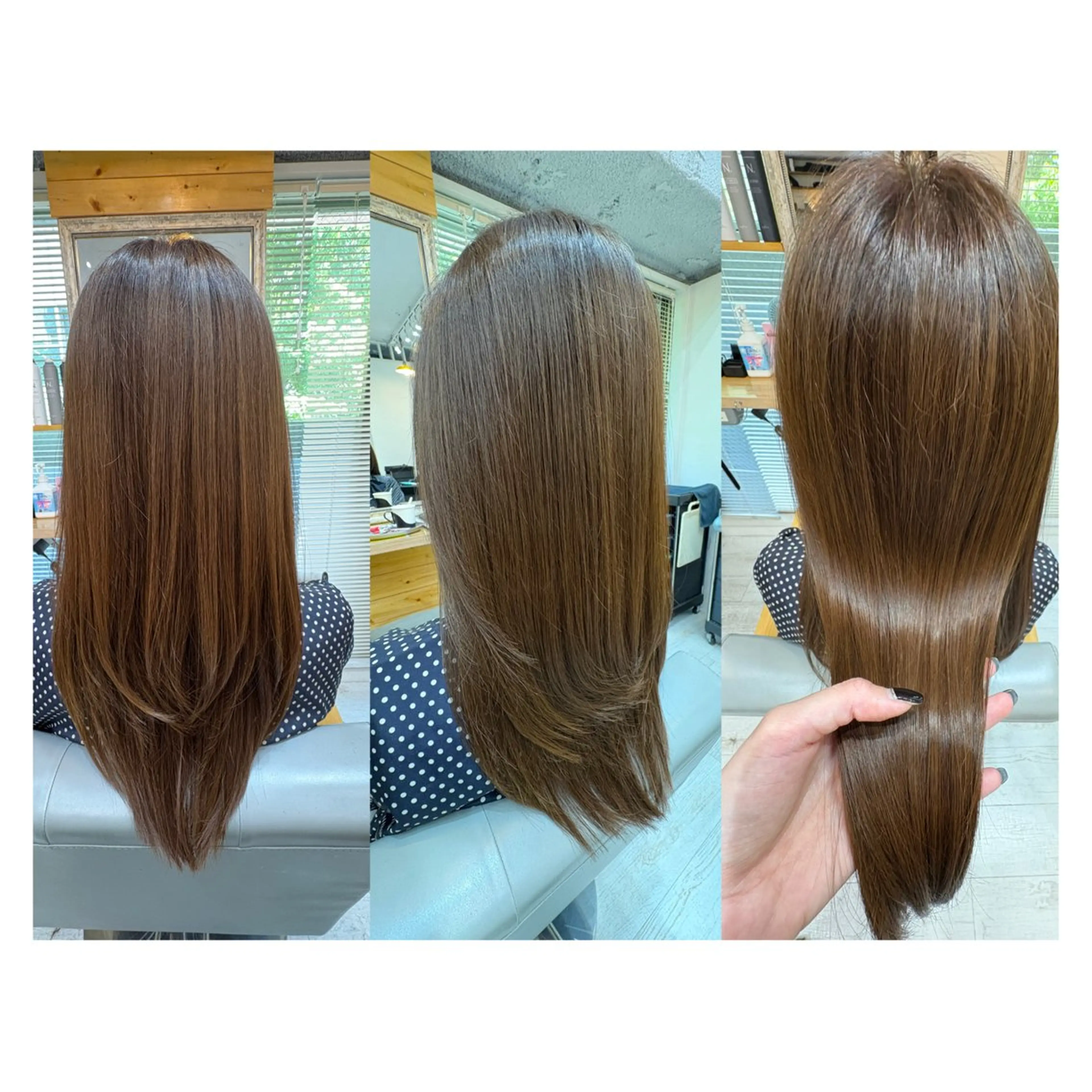 ロング レイヤーカット・ 縮毛矯正 星野のヘアスタイル