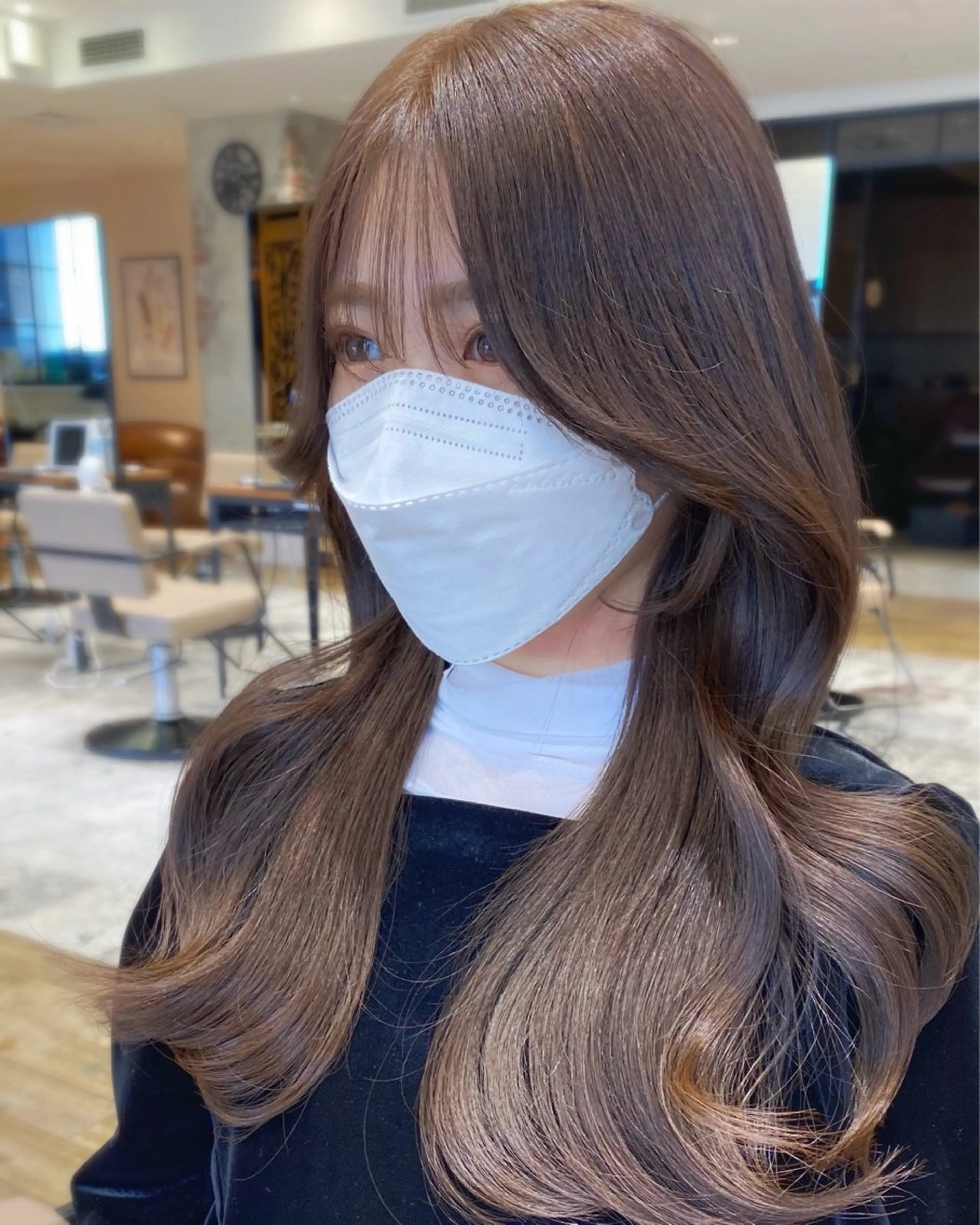 ロング カラー On所属・顔まわりカット🌟 くびれヘア/寺門遥輝のヘアスタイル