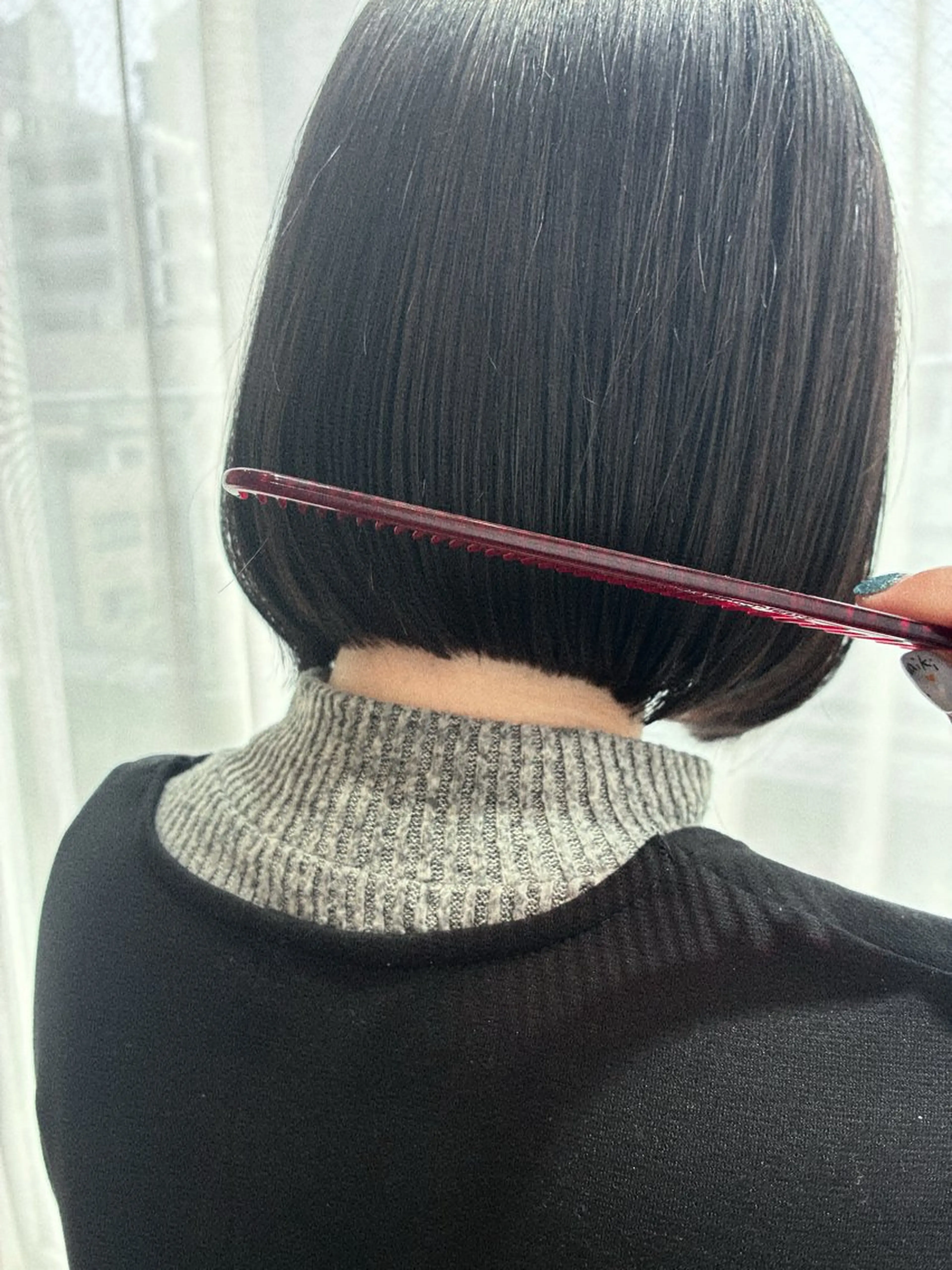 ミディアム 切りっぱなしボブ ボブ moe/名古屋美容室 /モデル募集のヘアスタイル