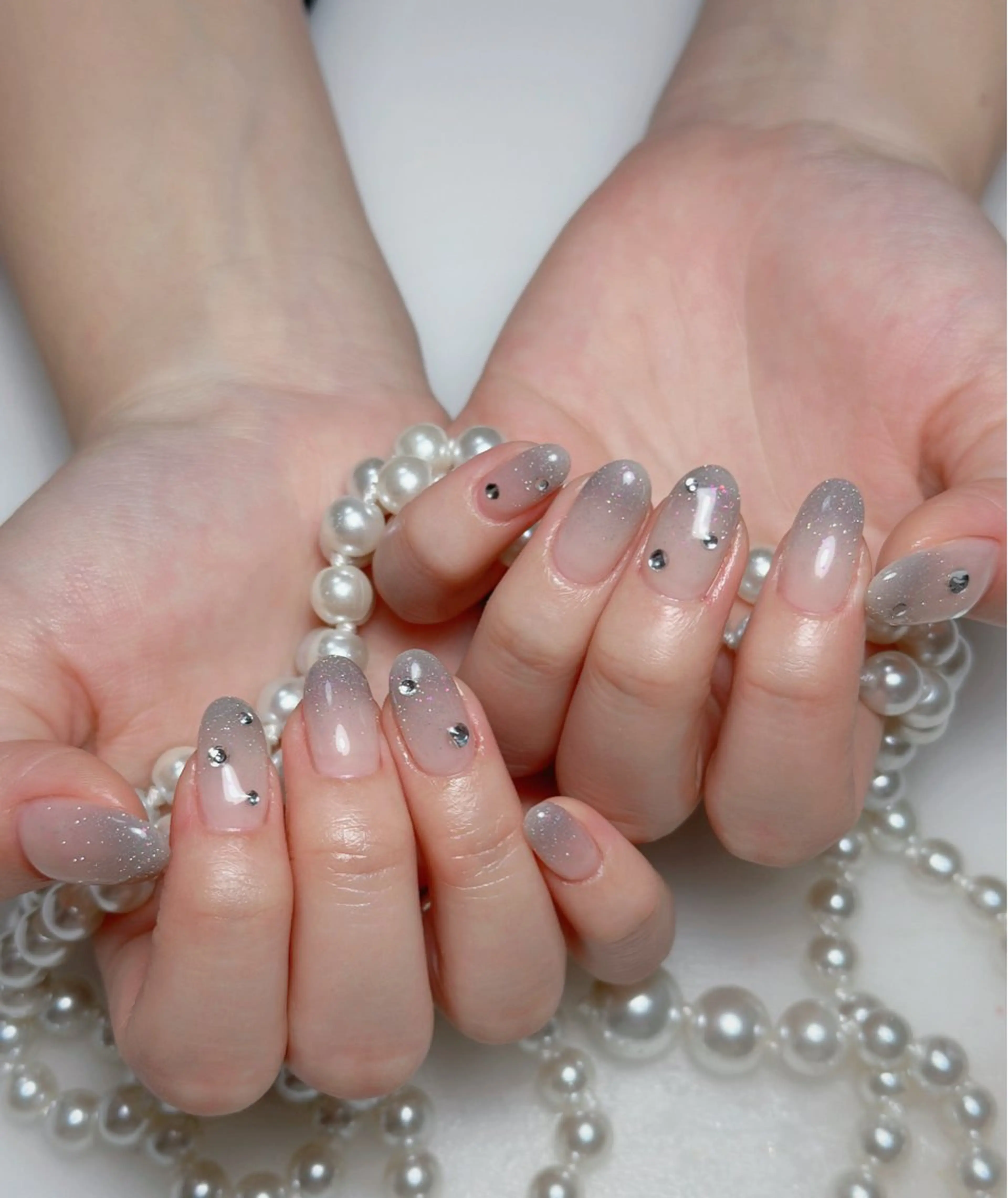 ネイル オーロラネイル 長さ出し フットネイル 韓国ネイル ラメ(グリッター) 👍thumbs up nail👍のネイルデザイン