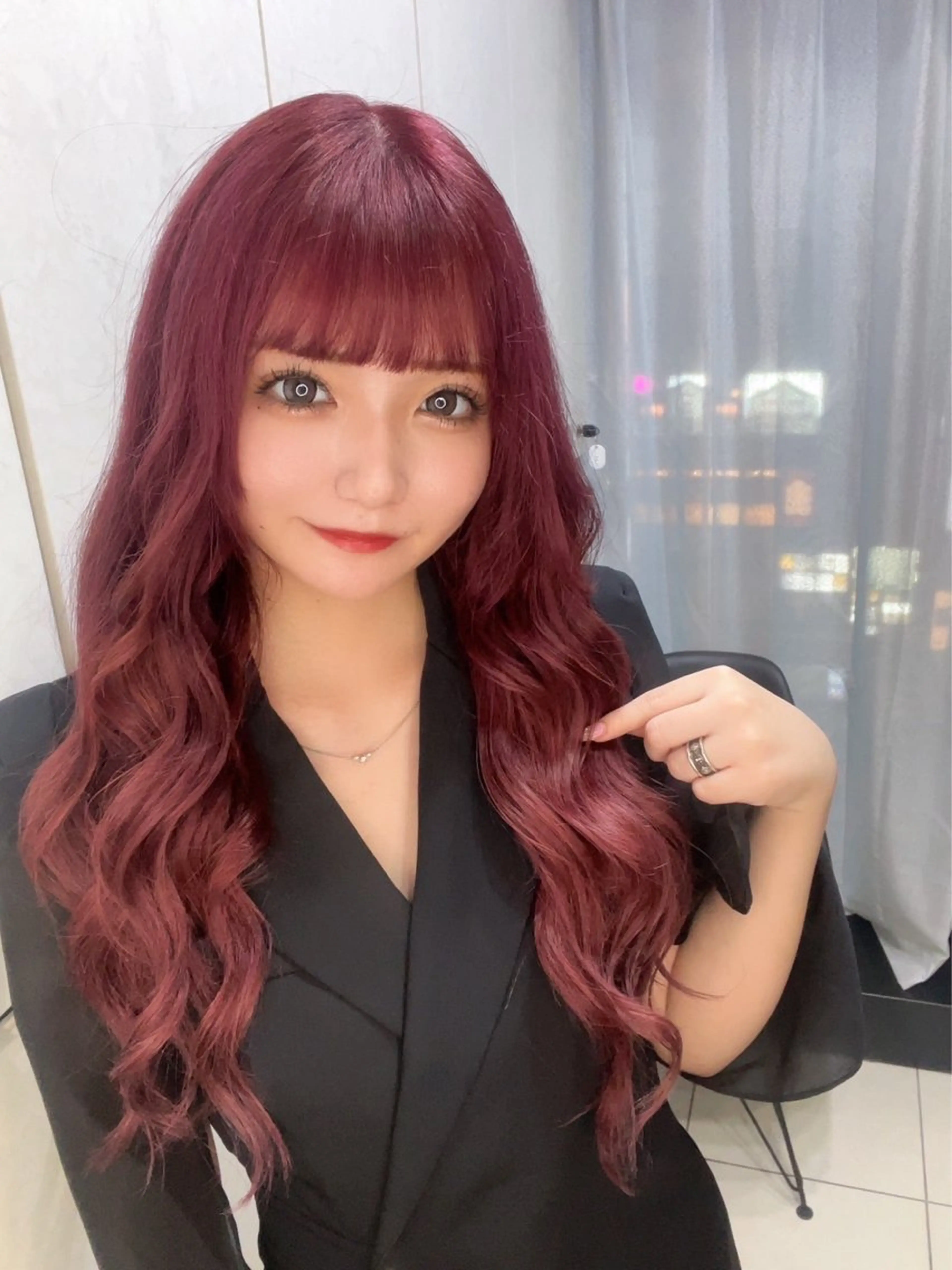 ミディアム エクステ 濱川響太レディース カットモデルのヘアスタイル