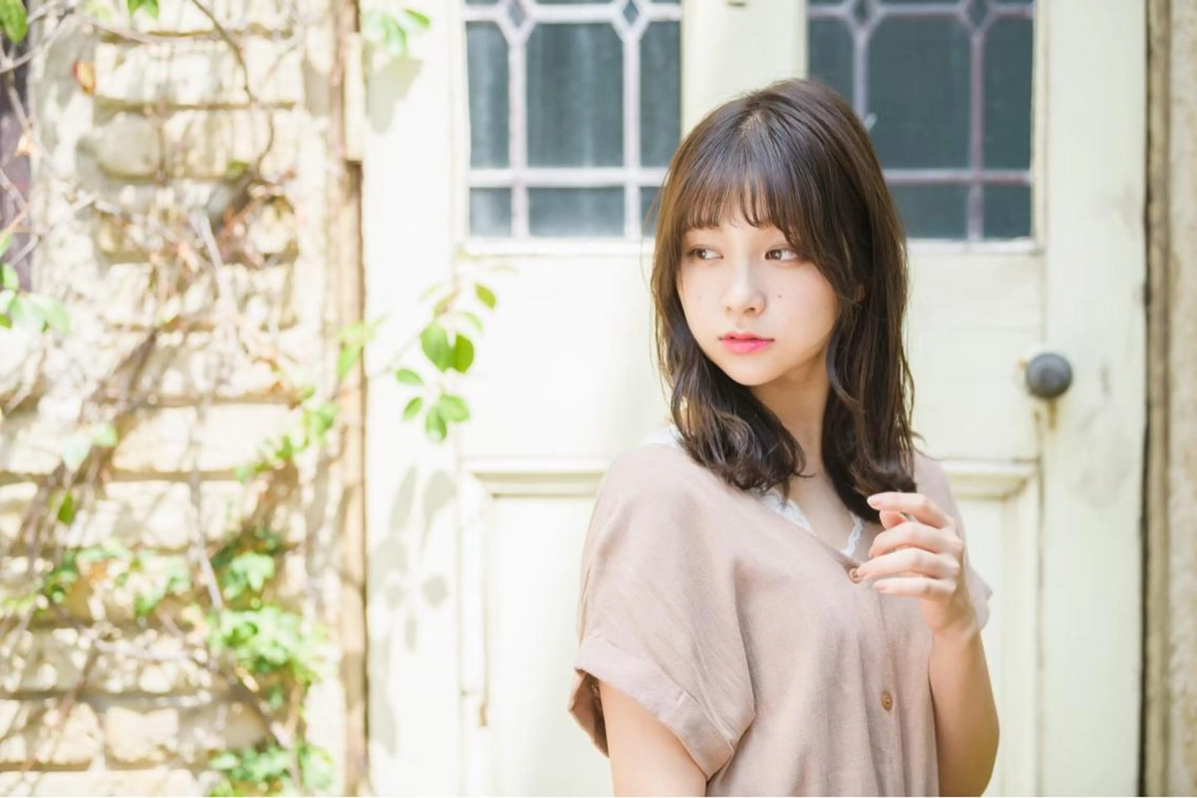 セミロング カラー パーマ ヘアアレンジ 増渕 駿介のヘアスタイル