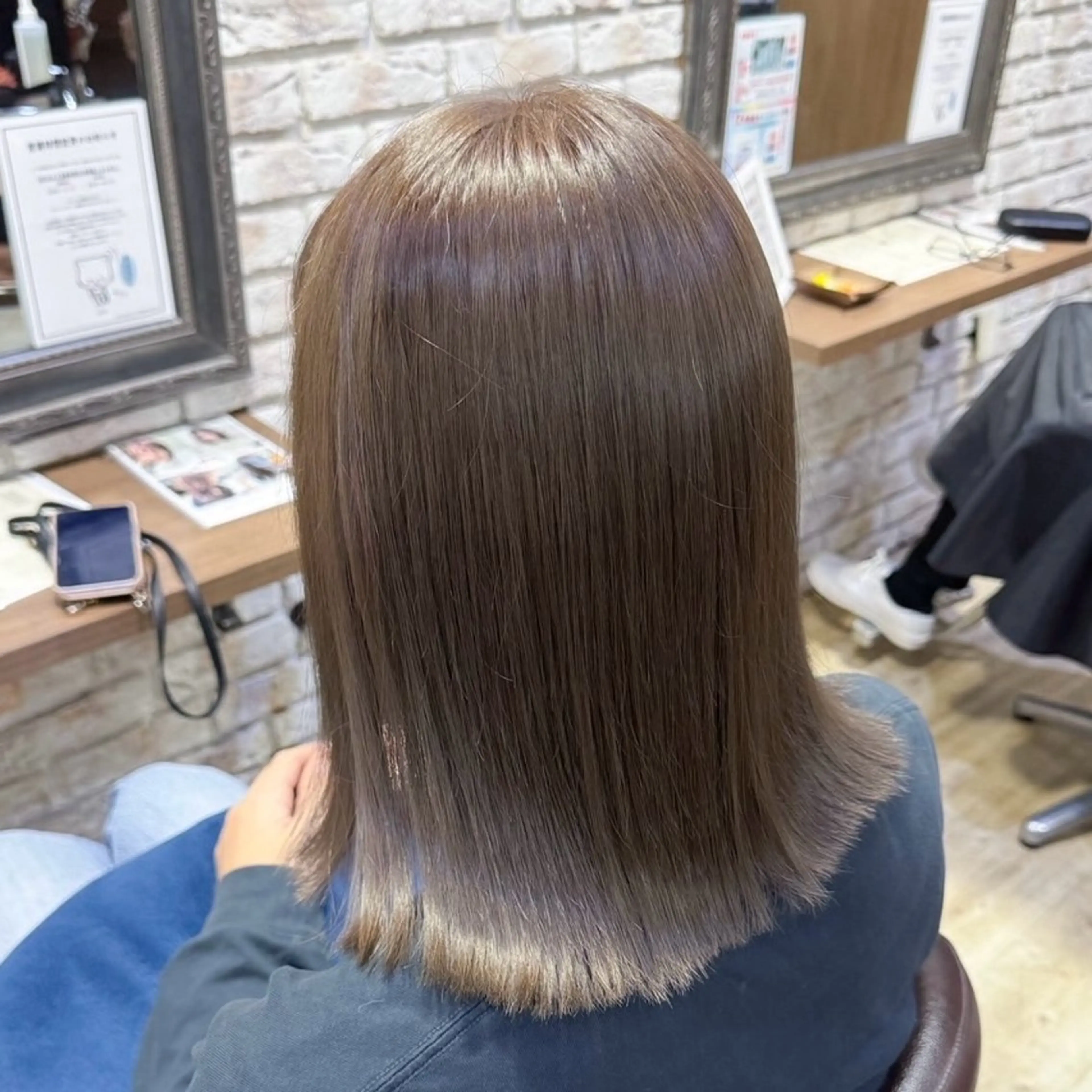 セミロング カラー 髪質改善/縮毛矯正 💜COCORO💜のヘアスタイル