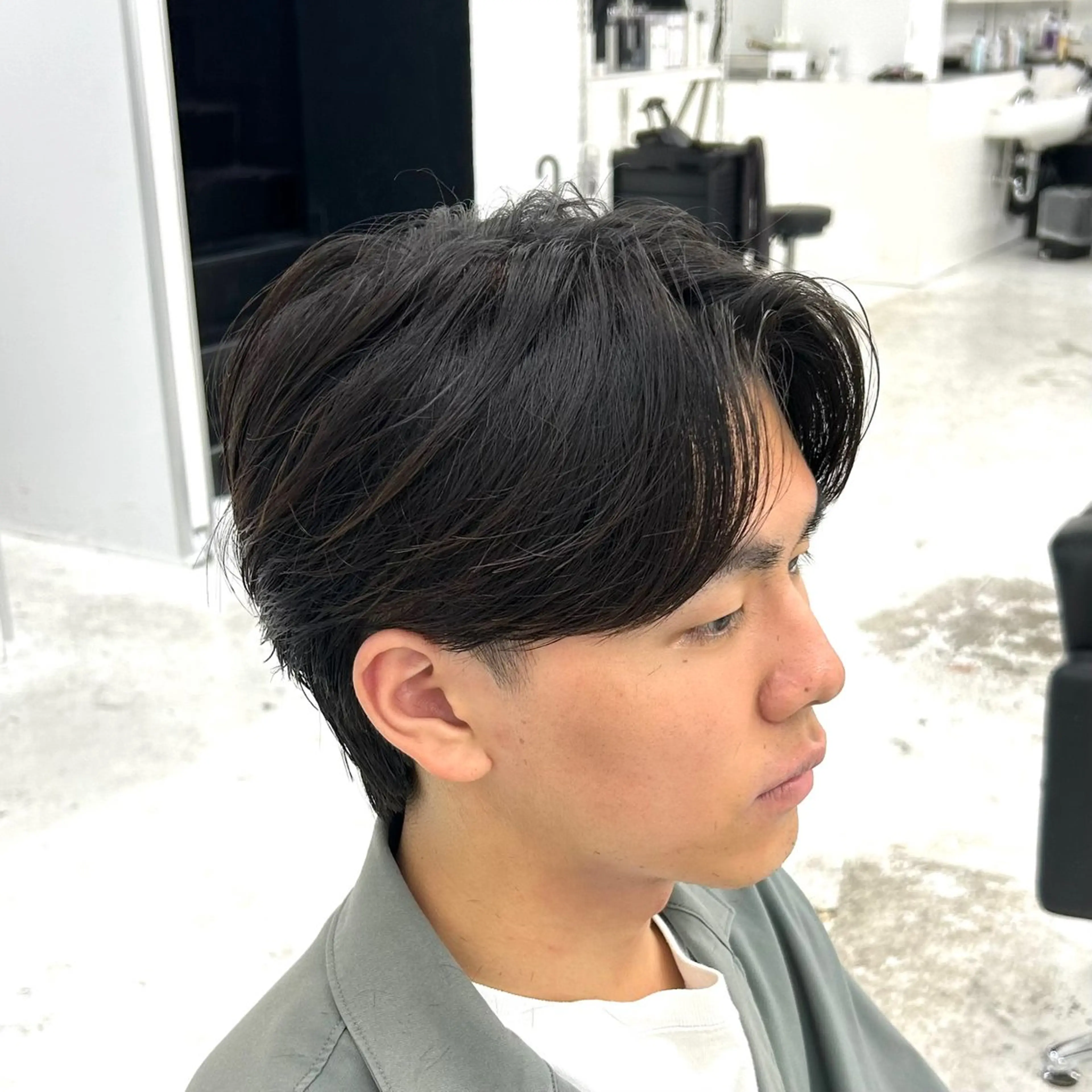 ショート メンズ センターパート カット 【メンズパーマ特化】 🍏網中勇喜のヘアスタイル