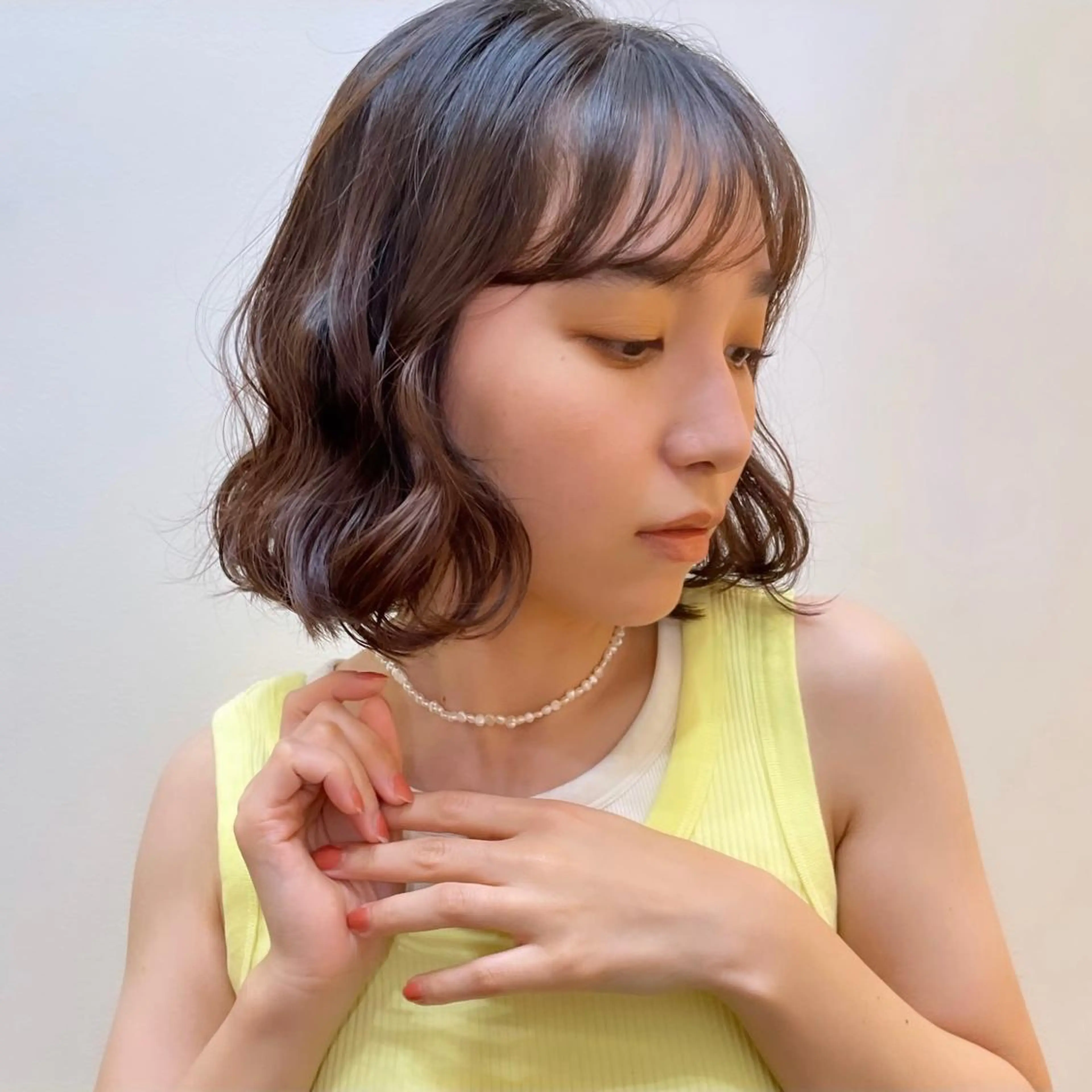 ミディアム カット ボブパーマ ♡ヨシカワハナコのヘアスタイル