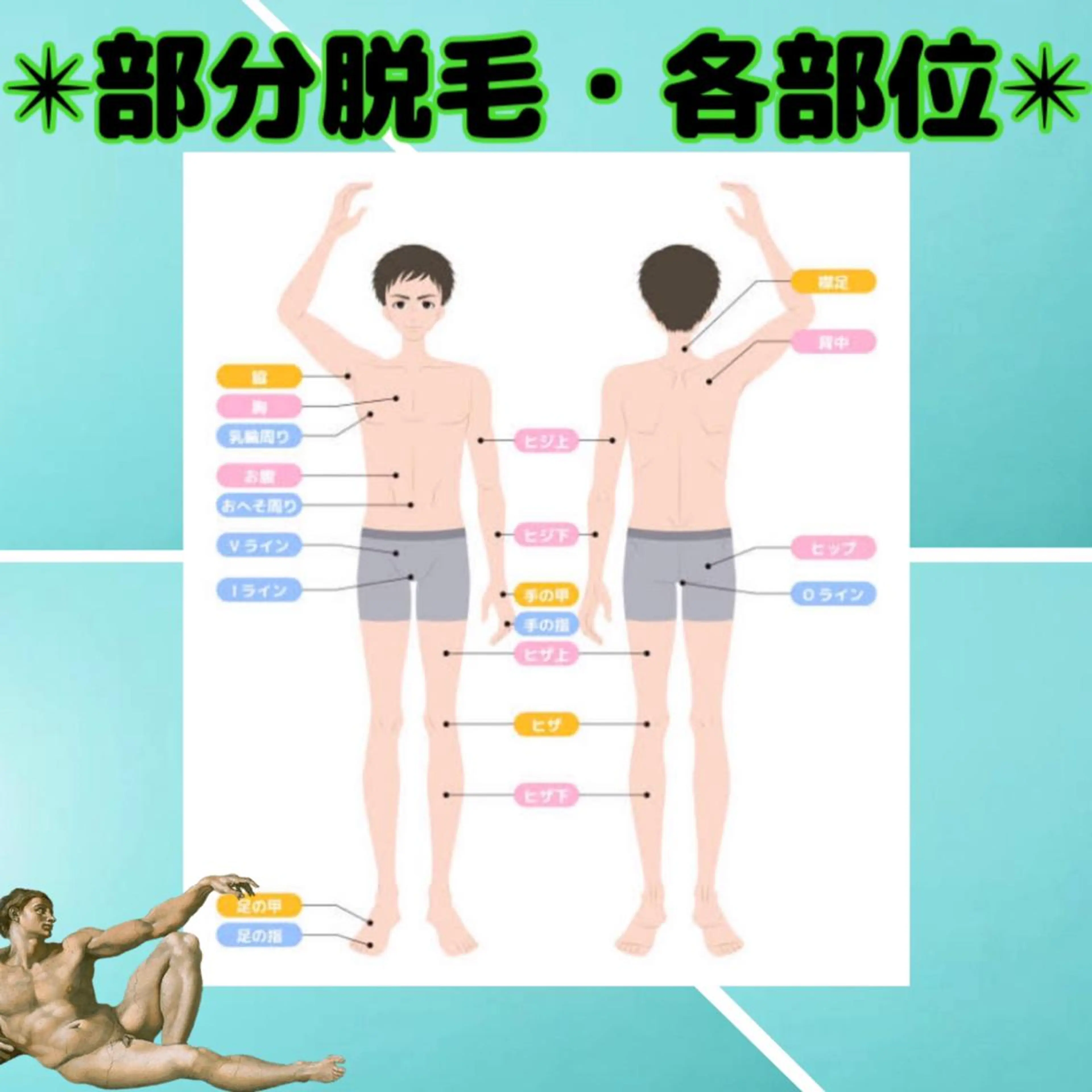 メンズ《身体どこでも》✴︎１箇所脱毛✴︎(VIO以外)の写真