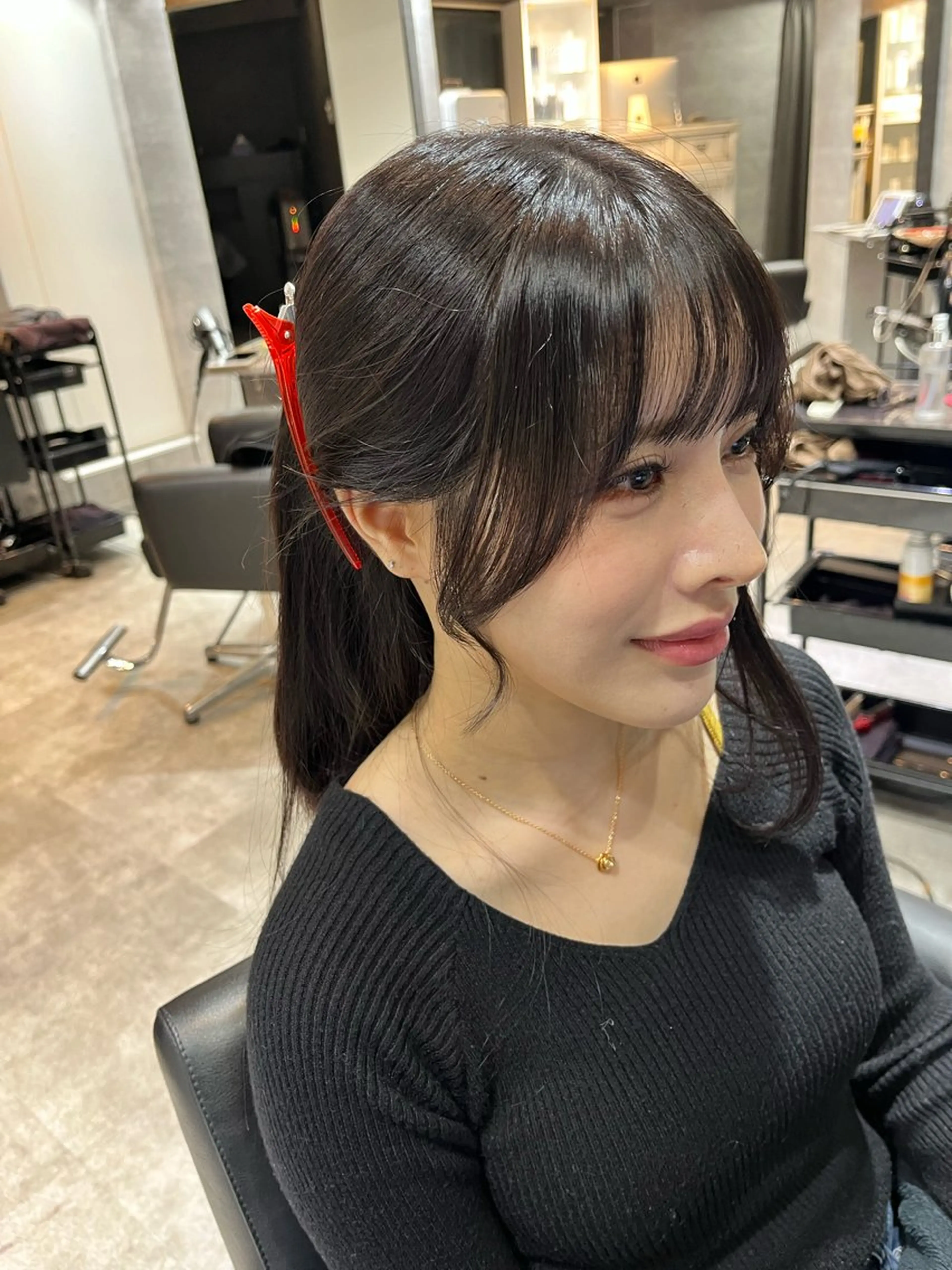 ロング カラー パーマ ダブルカラー 新宿のヘアスタイル