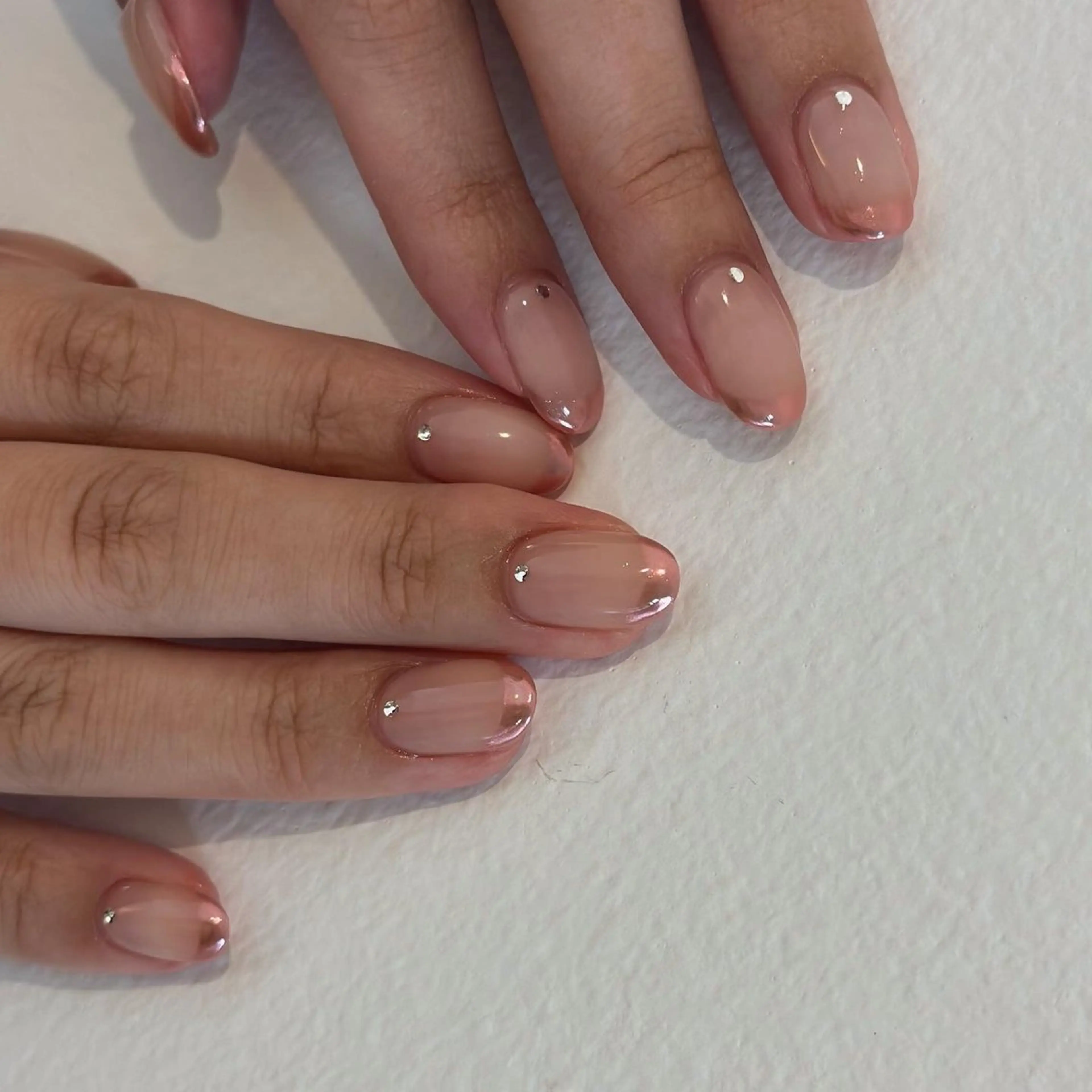 ネイル フレンチネイル ミラーネイル ハンドネイル Flow nail所属・山本 七海のネイルデザイン