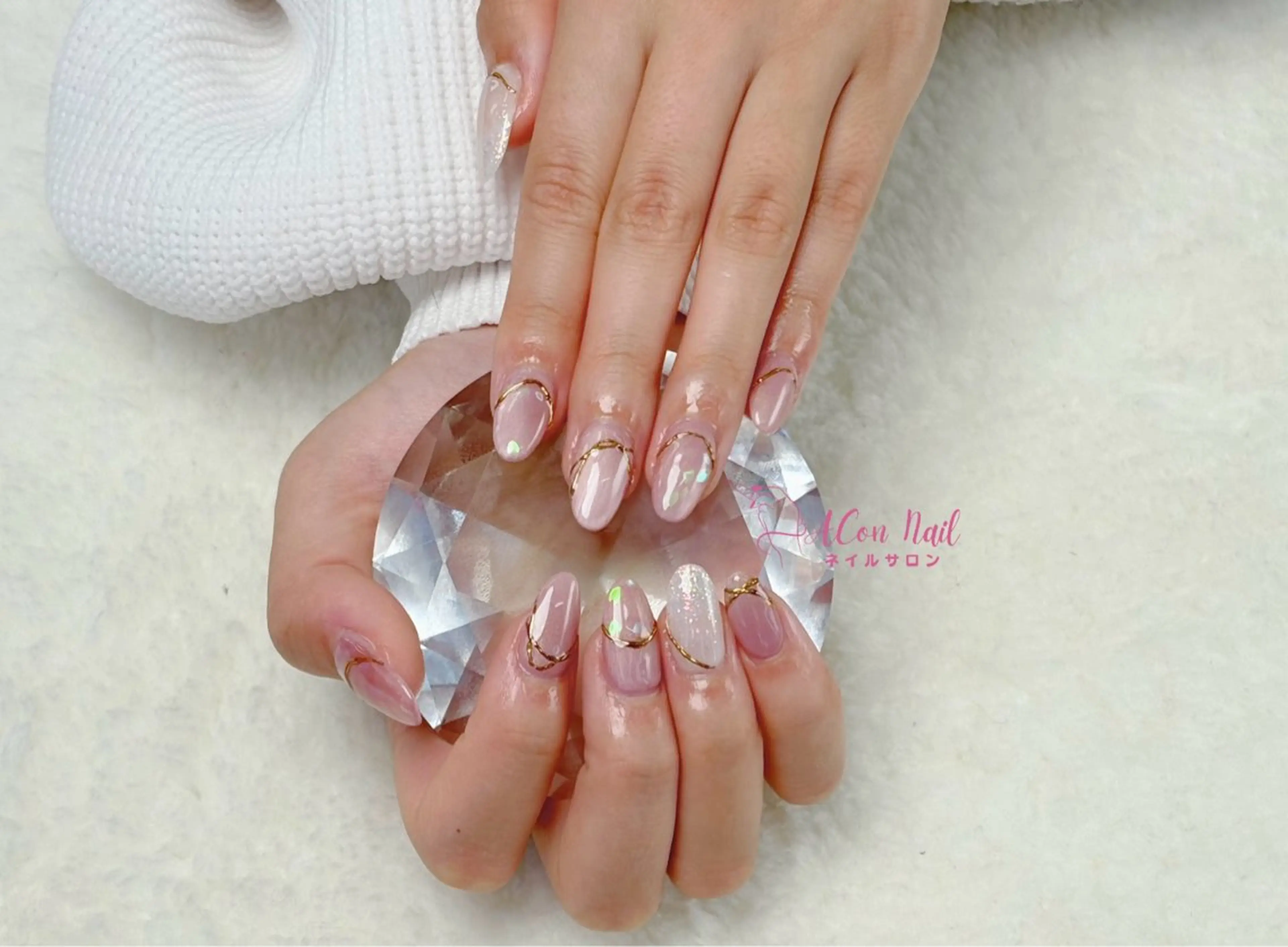 ネイル 桜ネイル 長さ出し フラワーネイル フレンチネイル ジェルネイル ハンドネイル AConNailSalon所属・ACon NailSalonのネイルデザイン