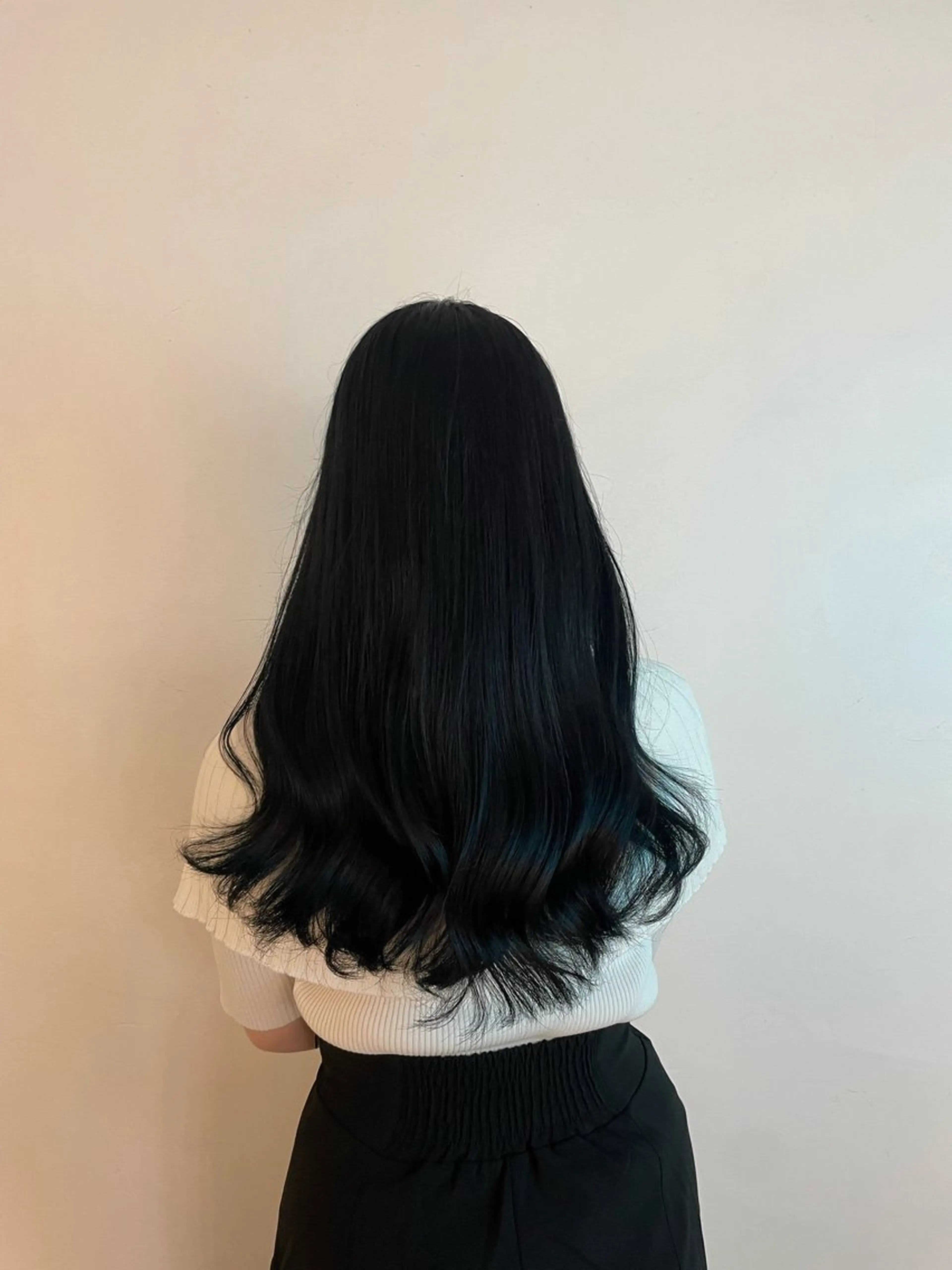 ロング カラー 黒髪 ブルーカラー ブルーブラック カット ヘアカラー 🌟暖色系ハイトーン 🌟AIのヘアスタイル