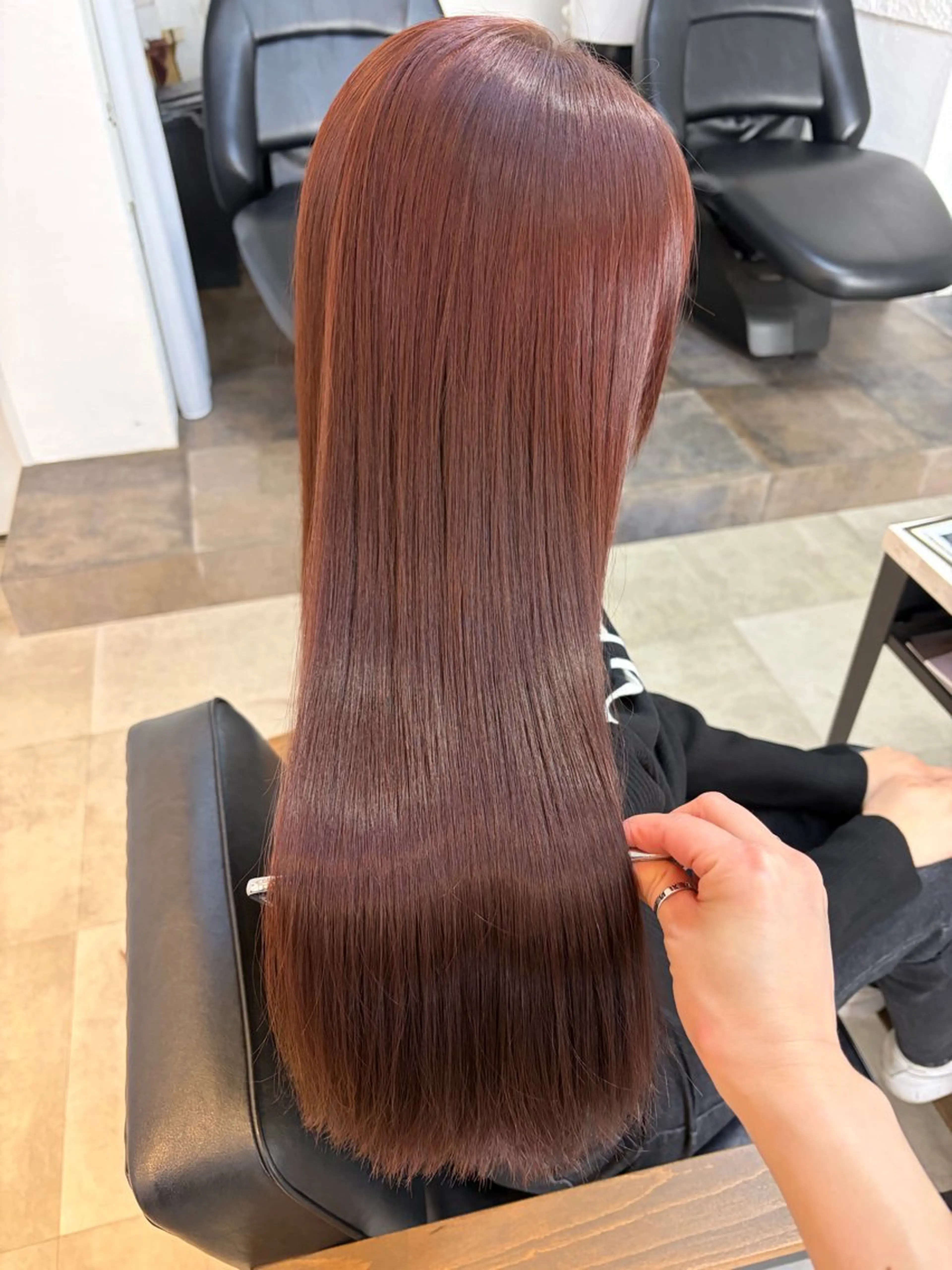 セミロング カラー 🥀韓国ヘア🥀 宮津真菜のヘアスタイル