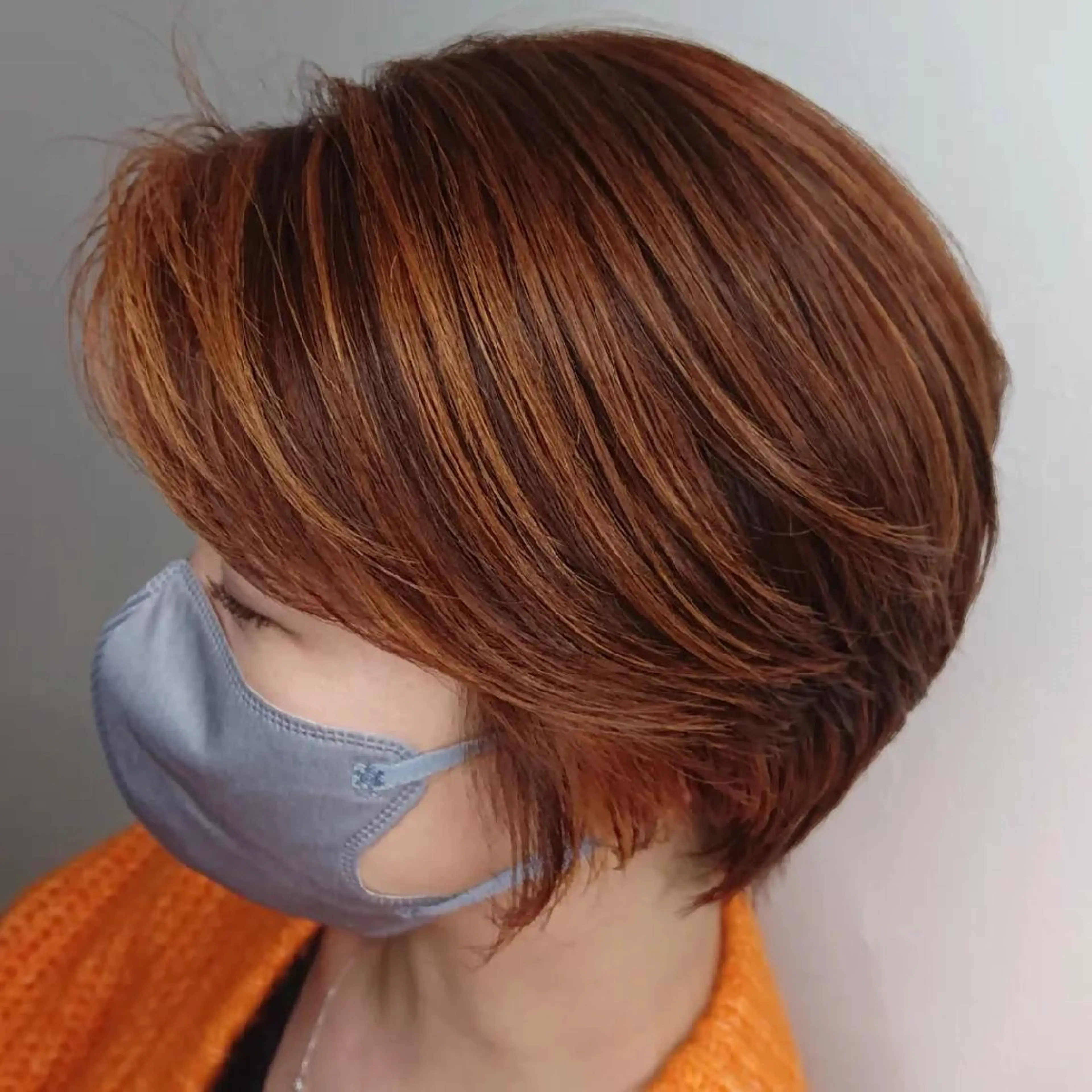 ショート カラー ショートレイヤー ブラウンカラー ハイライトカラー オレンジ オレンジブラウン MAX BEAUTY　GINZA所属・髪質改善🌸美髪矯正 /癖毛🌸山田 隆介のヘアスタイル