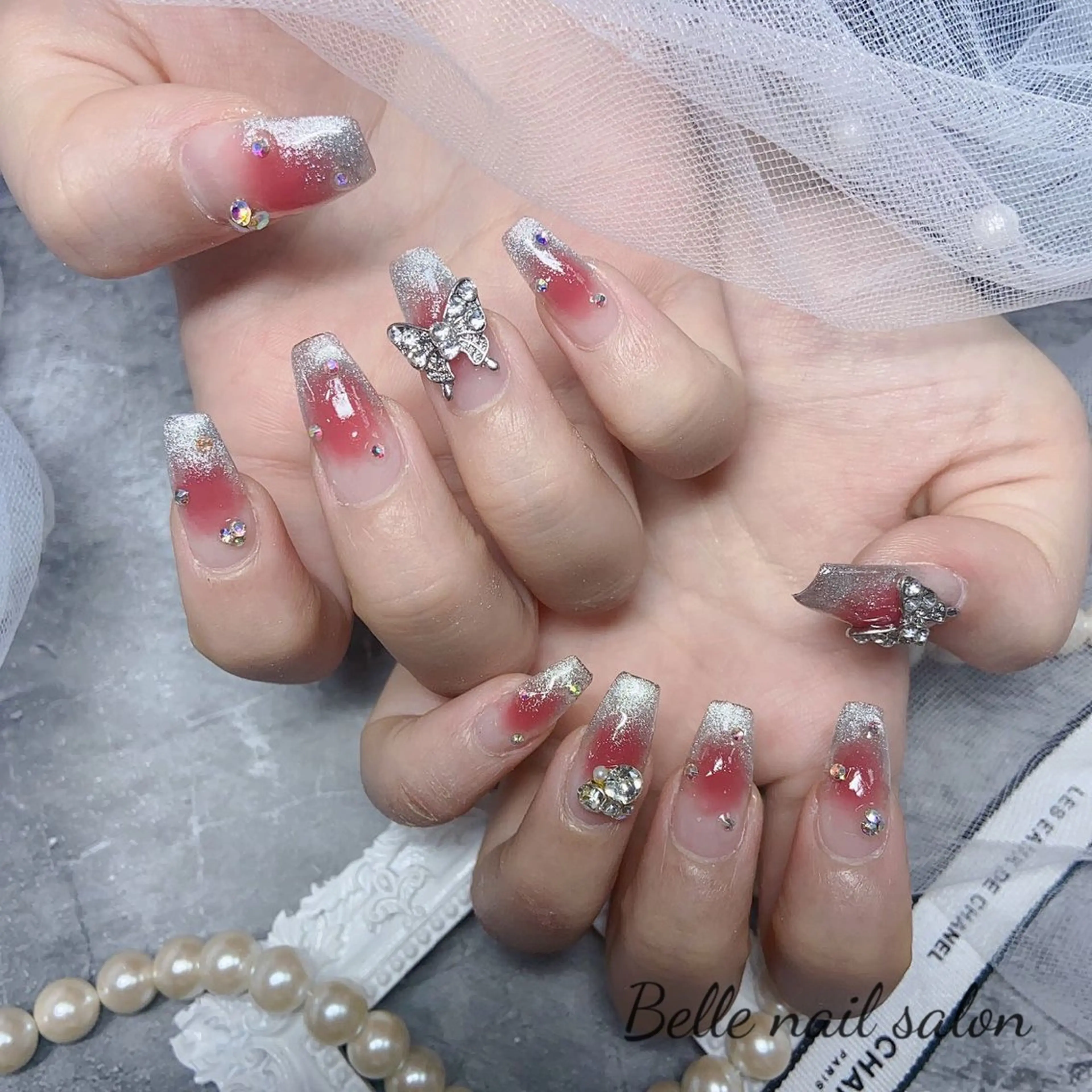 ネイル オーロラネイル フットネイル 韓国ネイル ラメ(グリッター) ラメグラデーション ハンドネイル Belle nail salon 新小岩のネイルデザイン