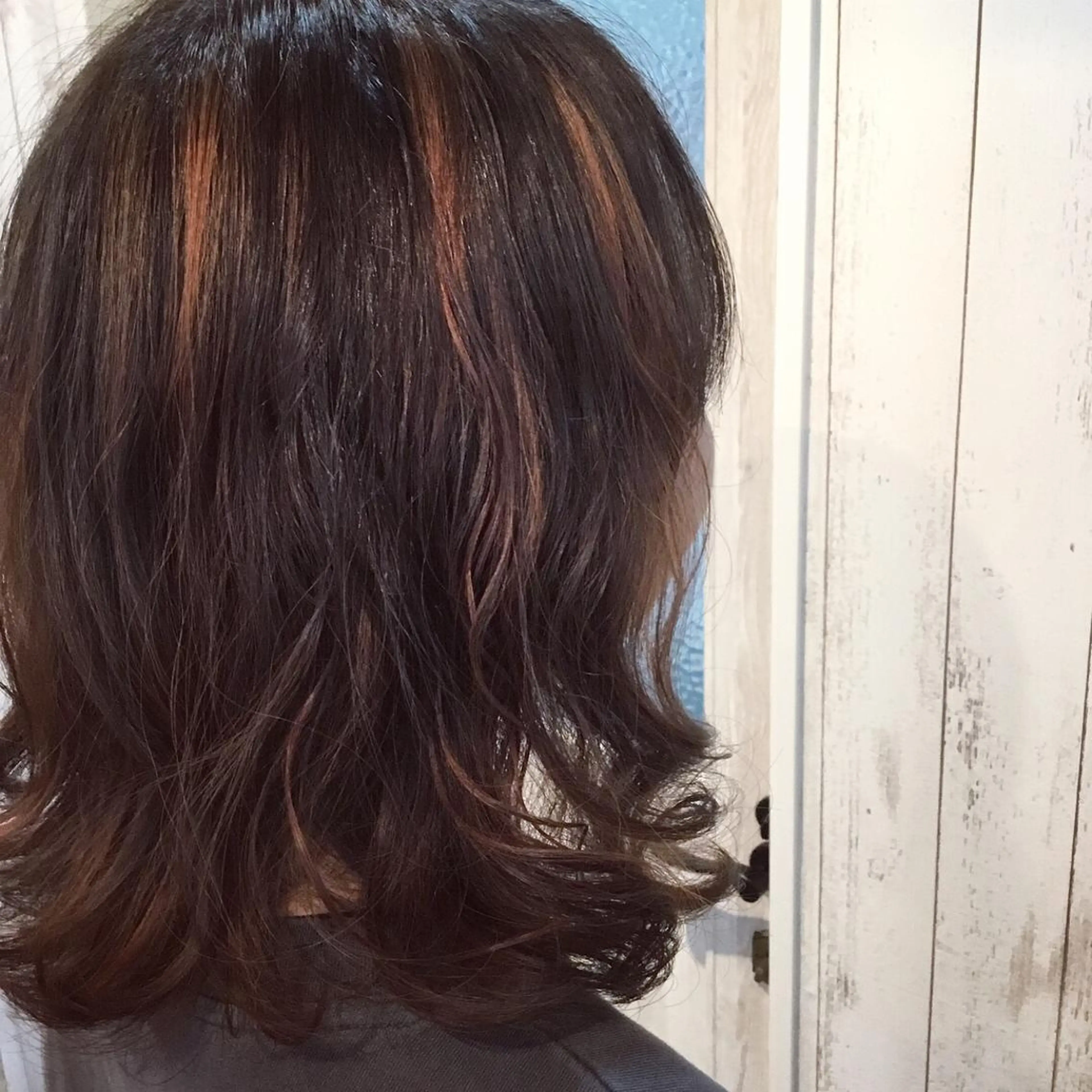 ミディアム カラー パーマ 金崎 新吾のヘアスタイル