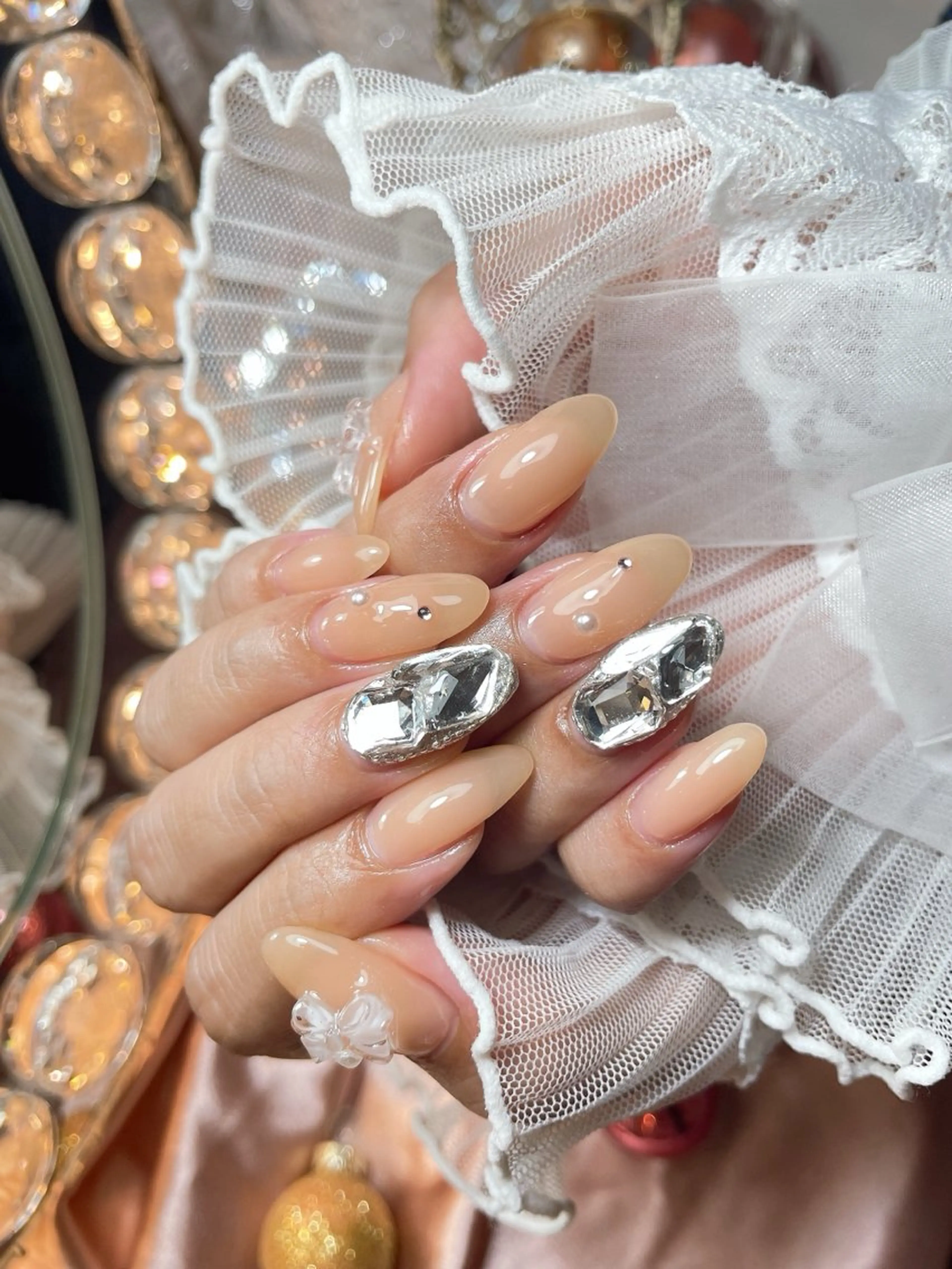 ネイル 23時まで❤︎韓国、 ワンホンネイルのネイルデザイン