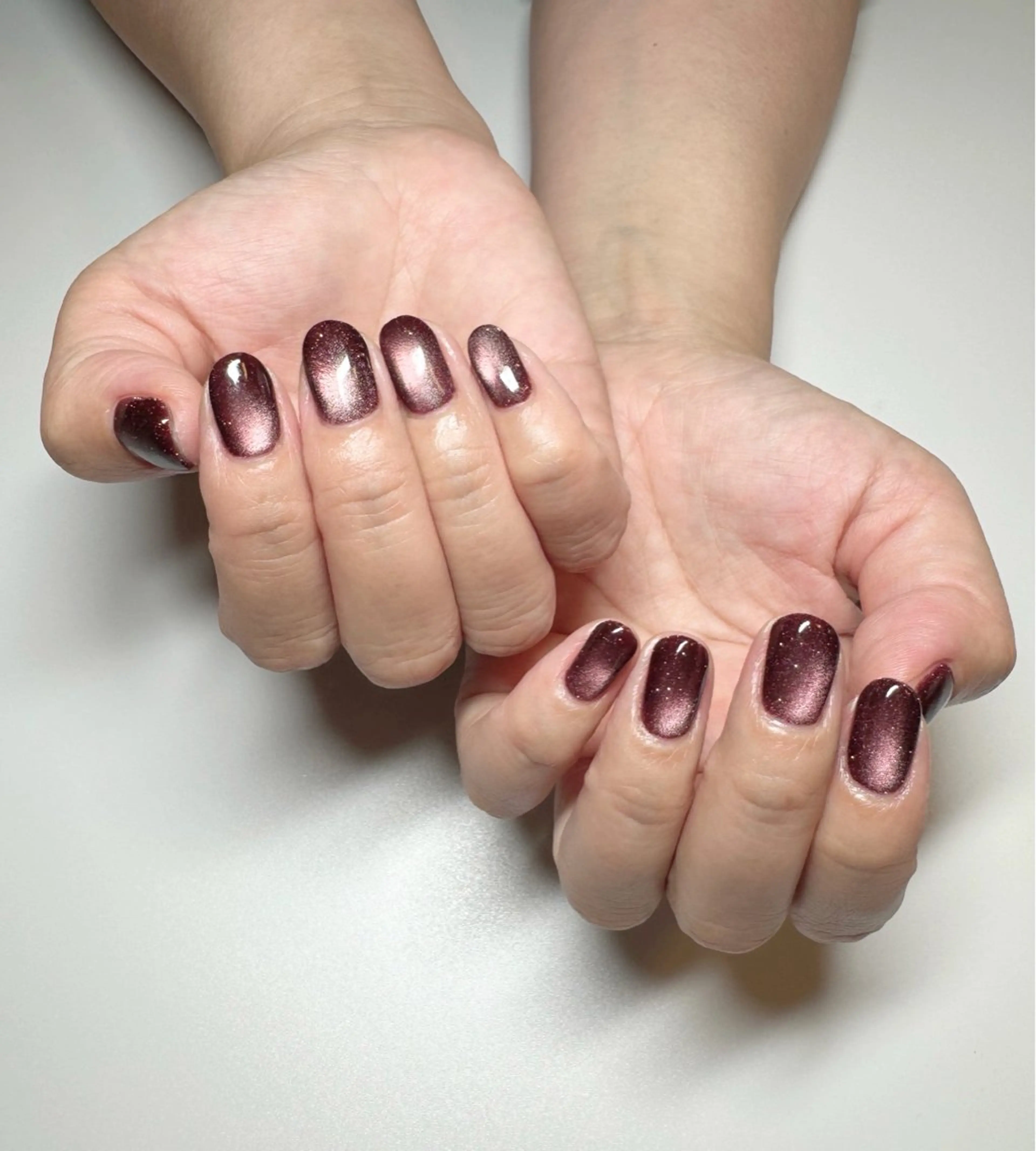 ネイル ボルドー フラッシュネイル マグネットネイル ワンカラーネイル NAILSALON Nave所属・Nave NAOのネイルデザイン