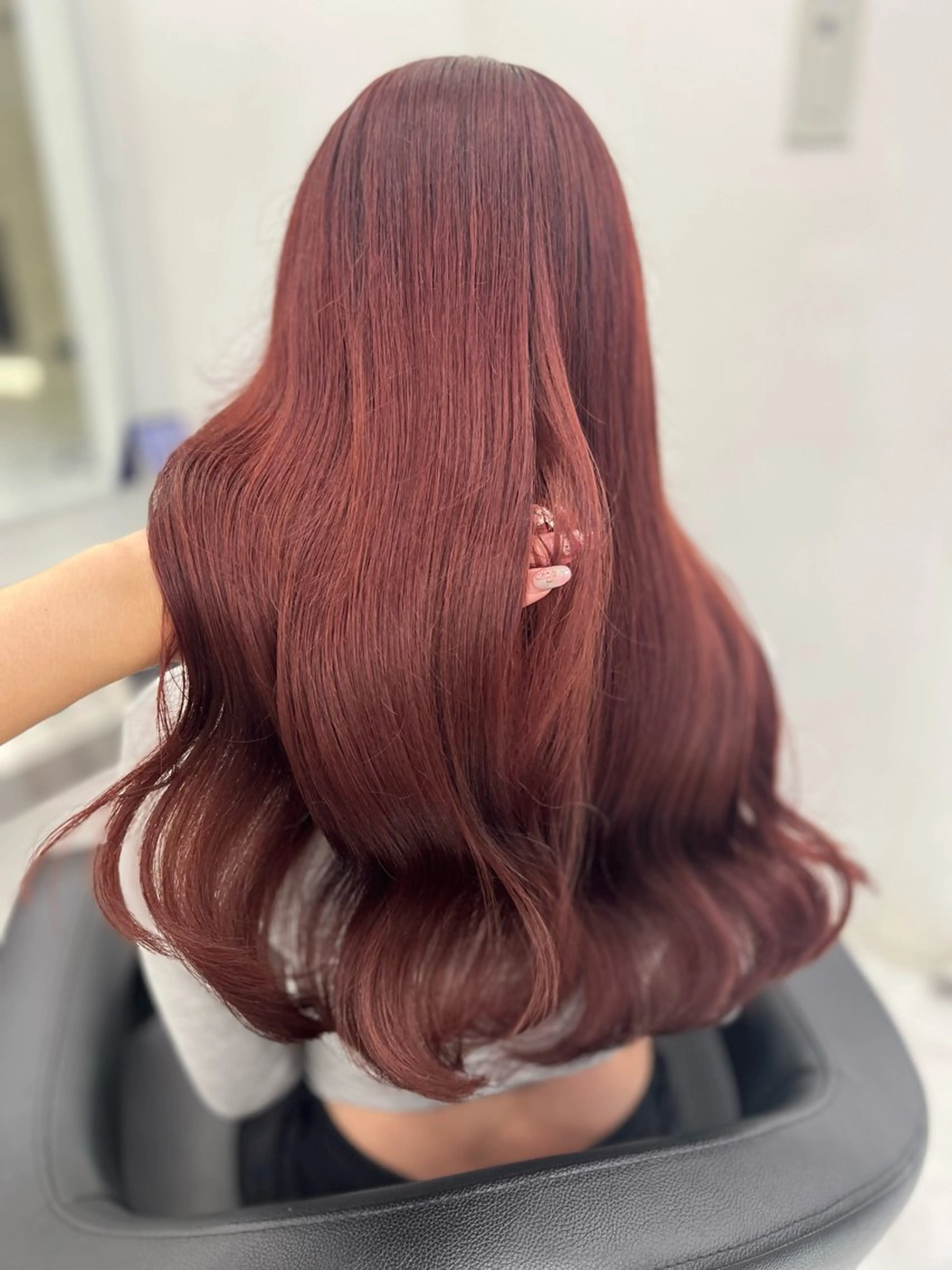 ロング ヘアカラー トリートメント ヘアセット 💗韓国暖色ヘア NO.1💗🪽のヘアスタイル