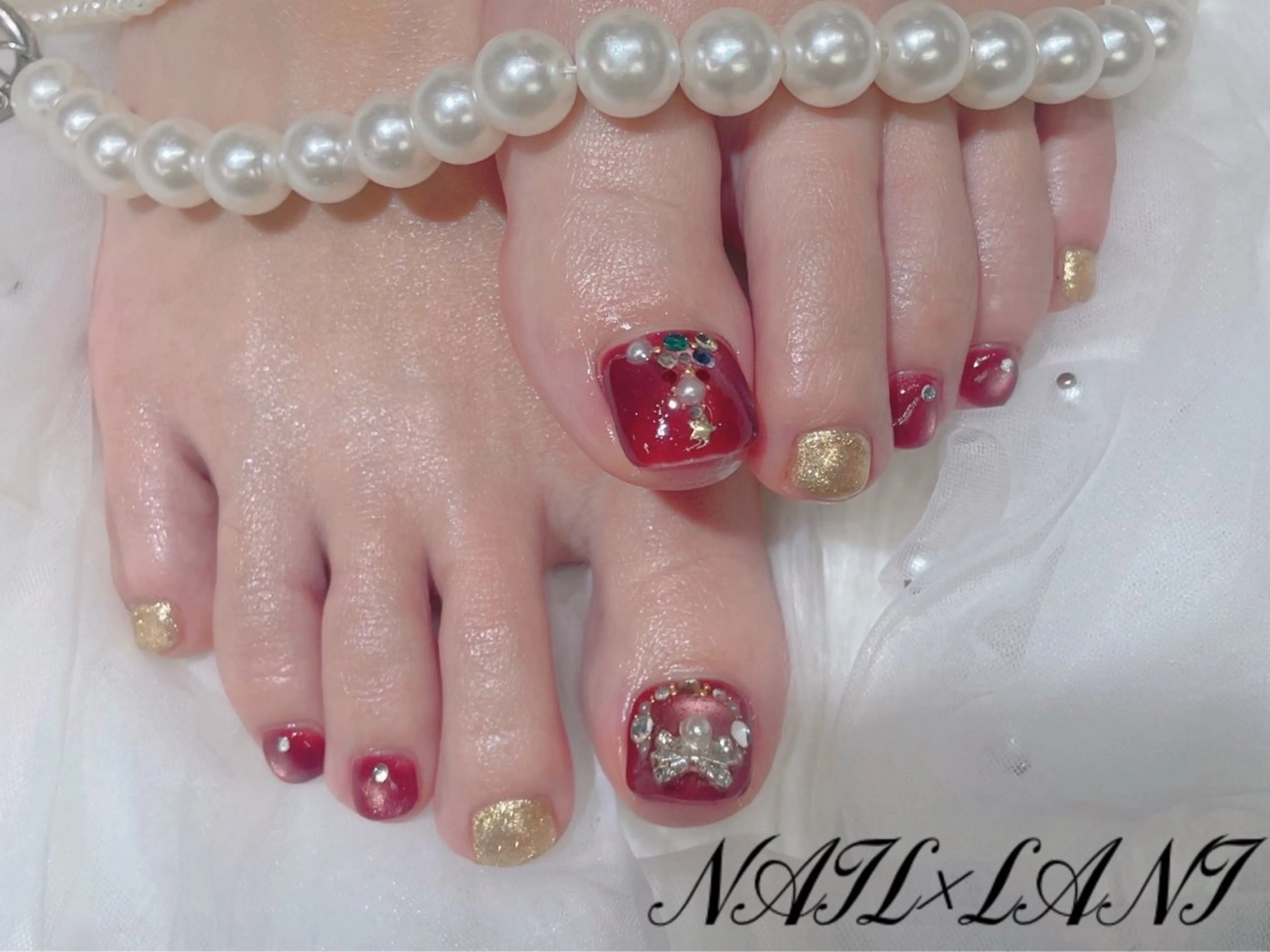 ネイル フットネイル ジェルネイル マグネットネイル パラジェル 一之瀬 柚季のネイルデザイン