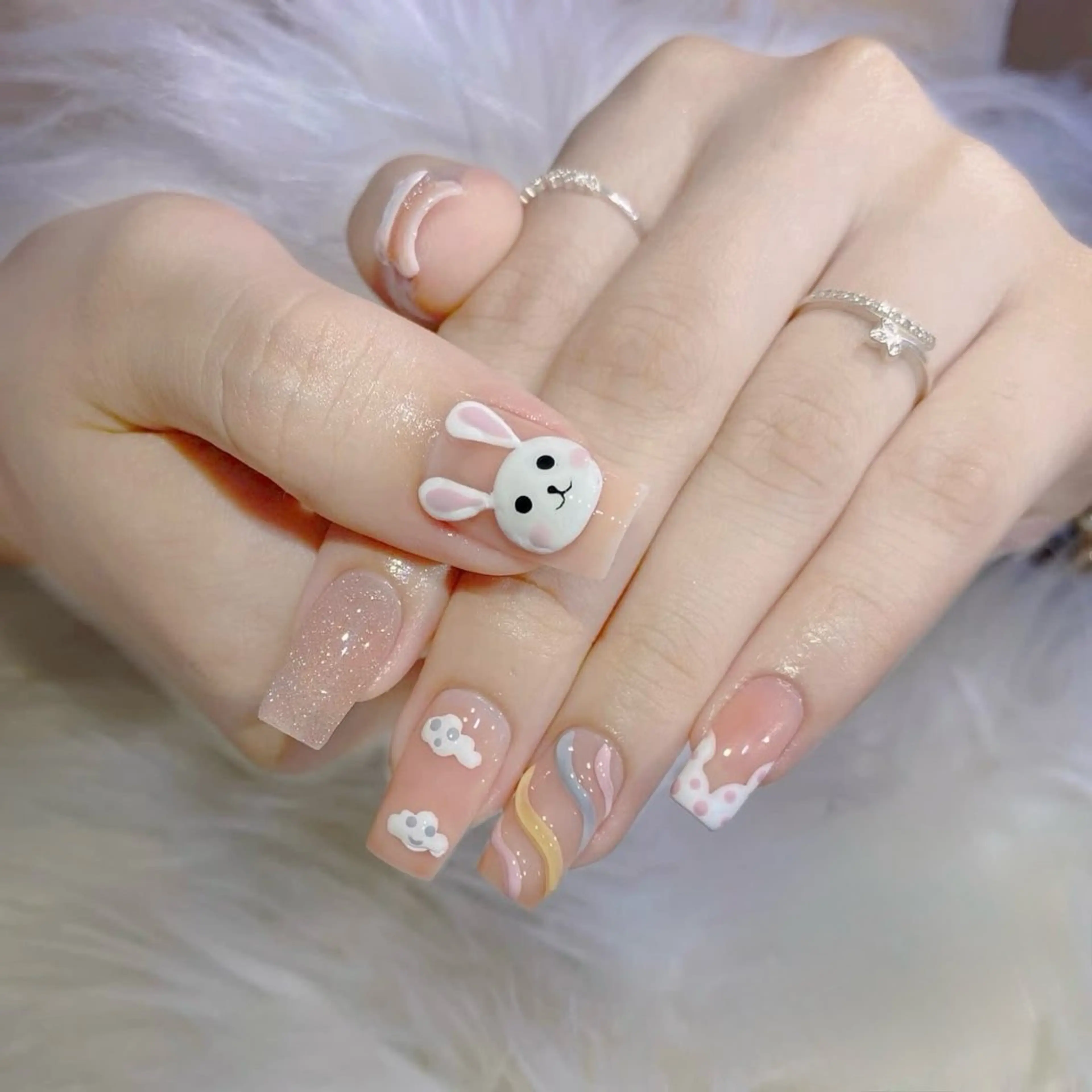 ネイル 長さ出し フレンチネイル グラデーション 卒業式 マグネットネイル ハンドネイル MIHANA NAILのネイルデザイン