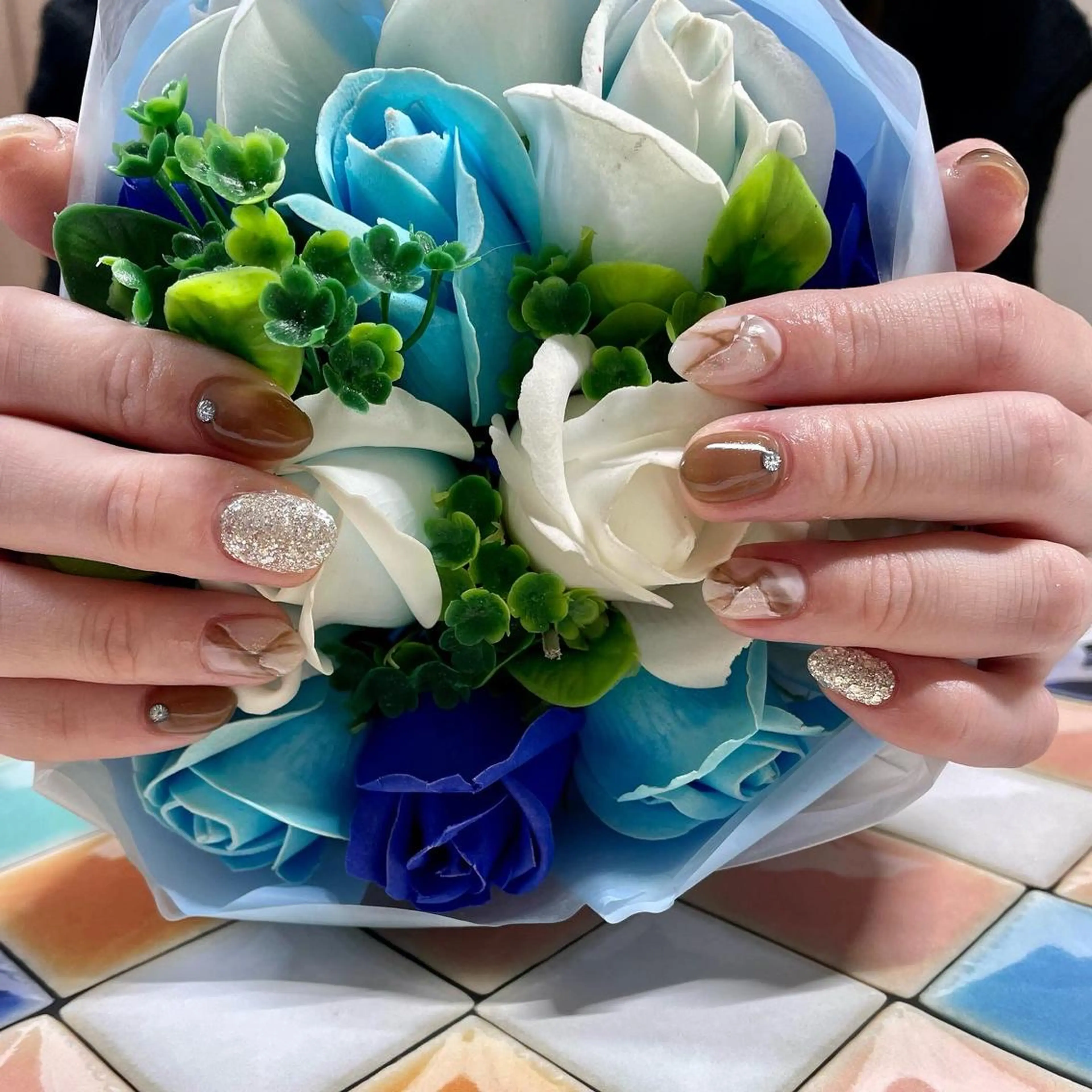 ネイル 大理石ネイル(マーブル) 奥園 良恵のネイルデザイン