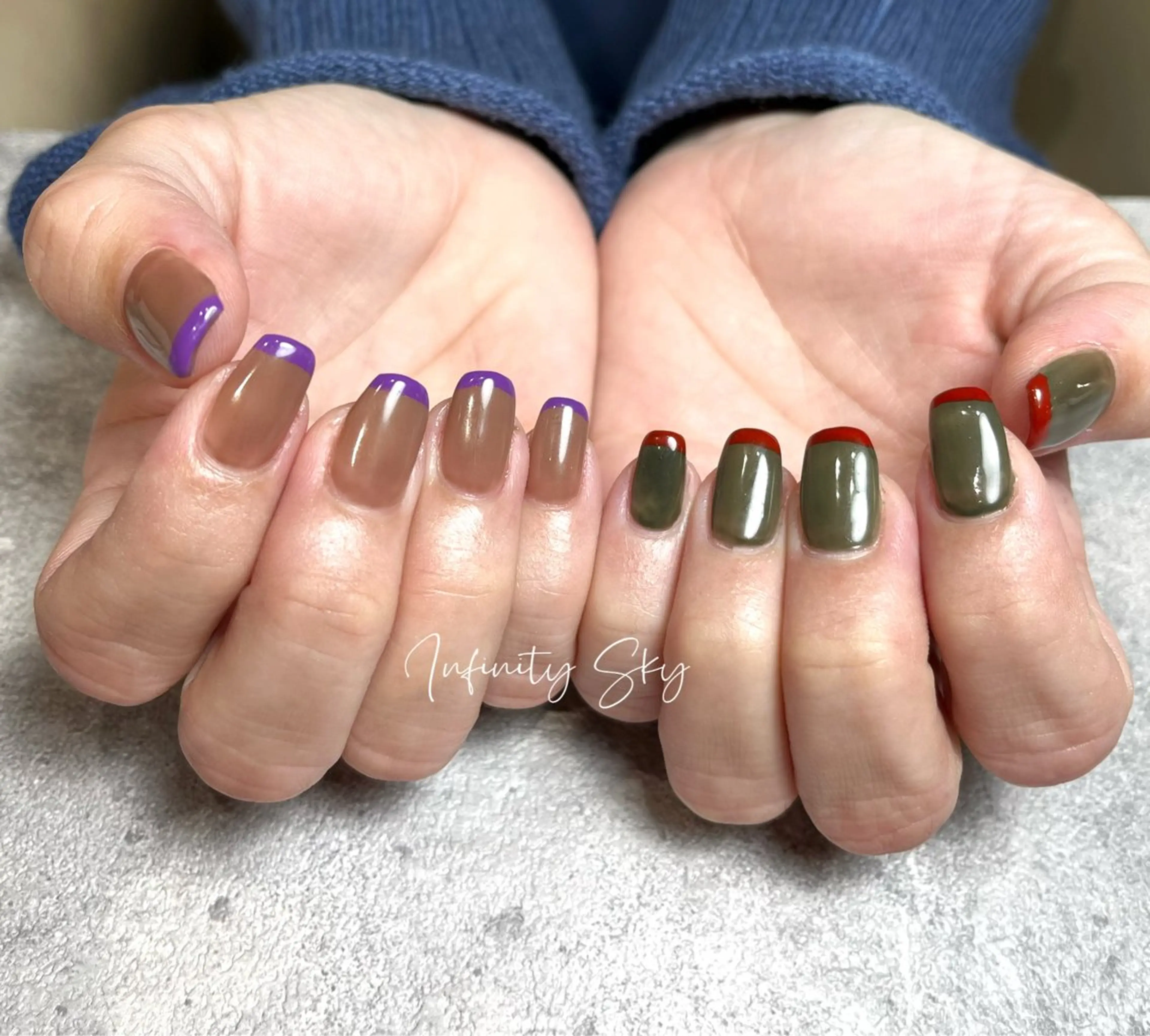 ネイル フレンチネイル ハンドネイル infinity skyのネイルデザイン