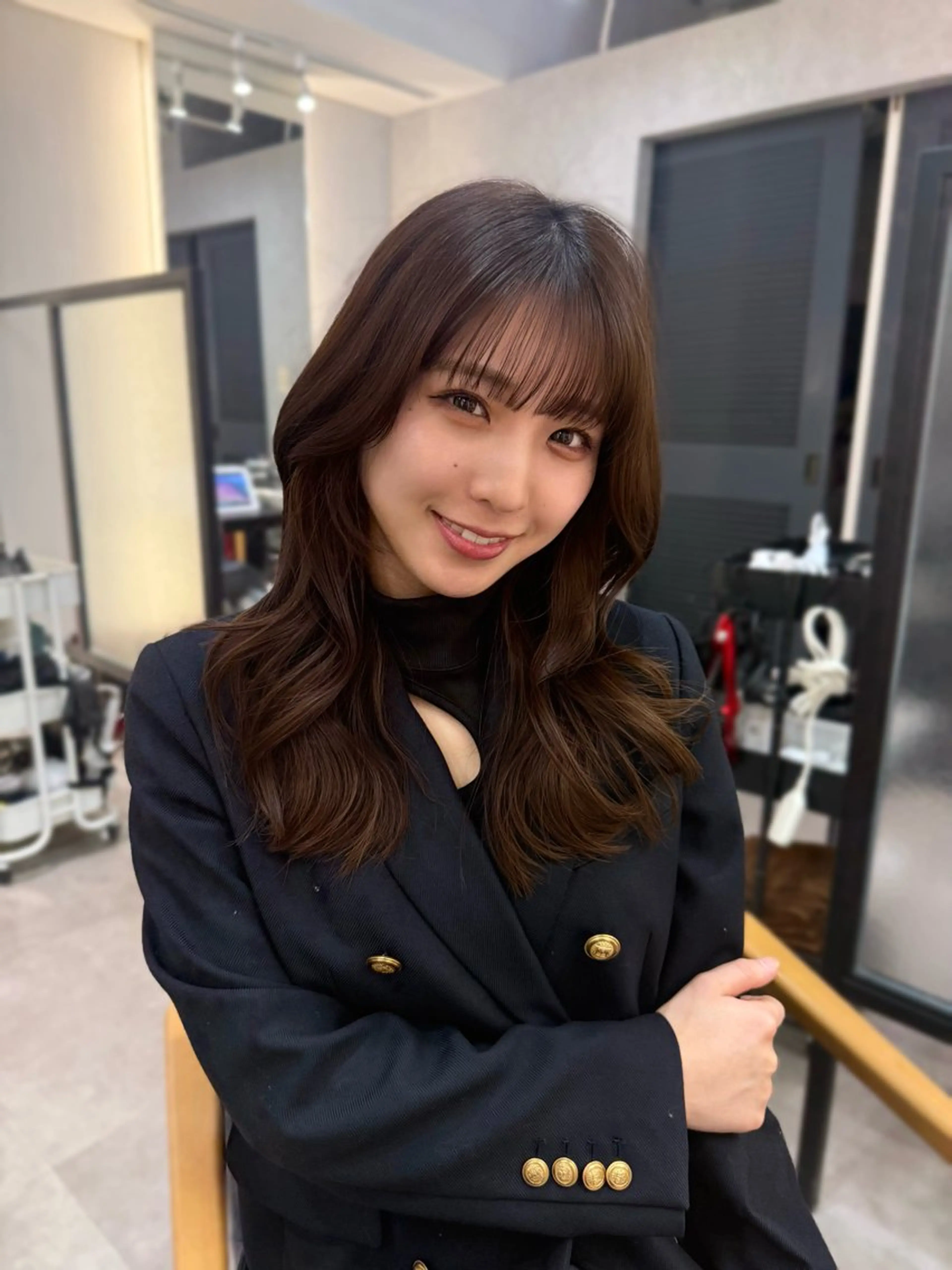 ミディアム くびれヘア 顔周りカット 韓国風ヘア ace share salon所属・韓国風パーマ/ 菅沼 成郷のヘアスタイル