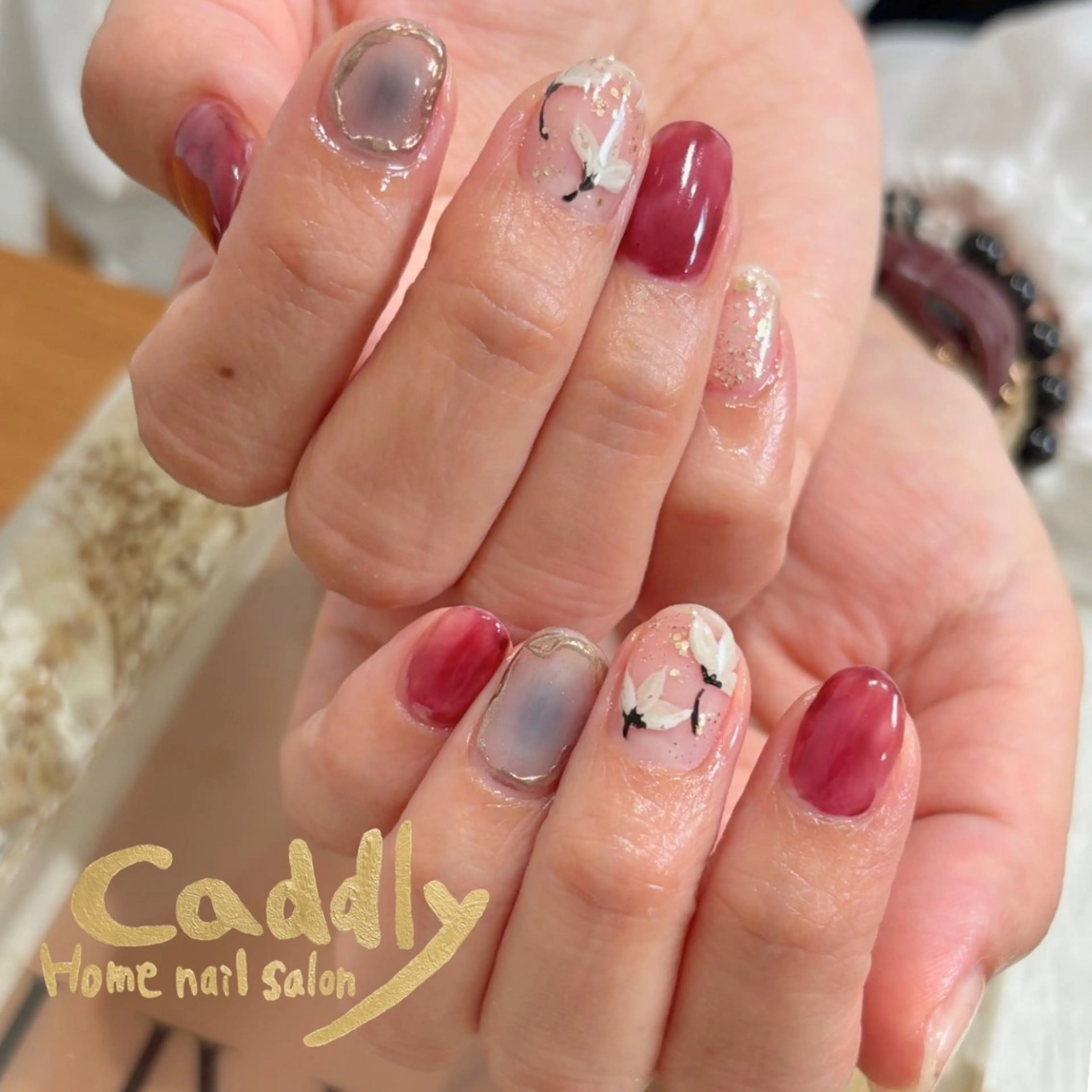 ネイル フラワーネイル ハンドネイル caddly naoのネイルデザイン