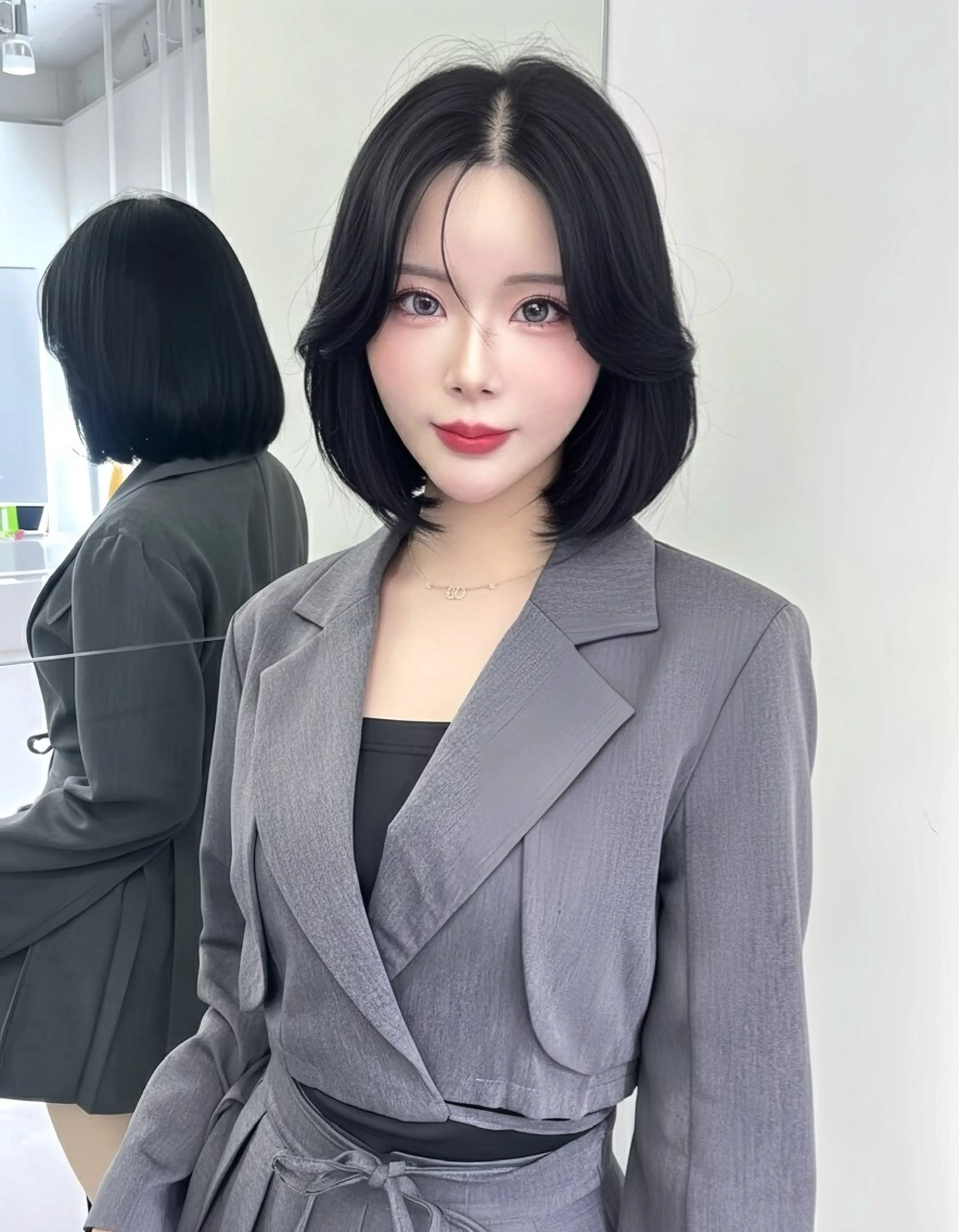 ミディアム カラー カット ヘアカラー トリートメント レイヤー\髪質改善\ ボブ特化\たかひろのヘアスタイル