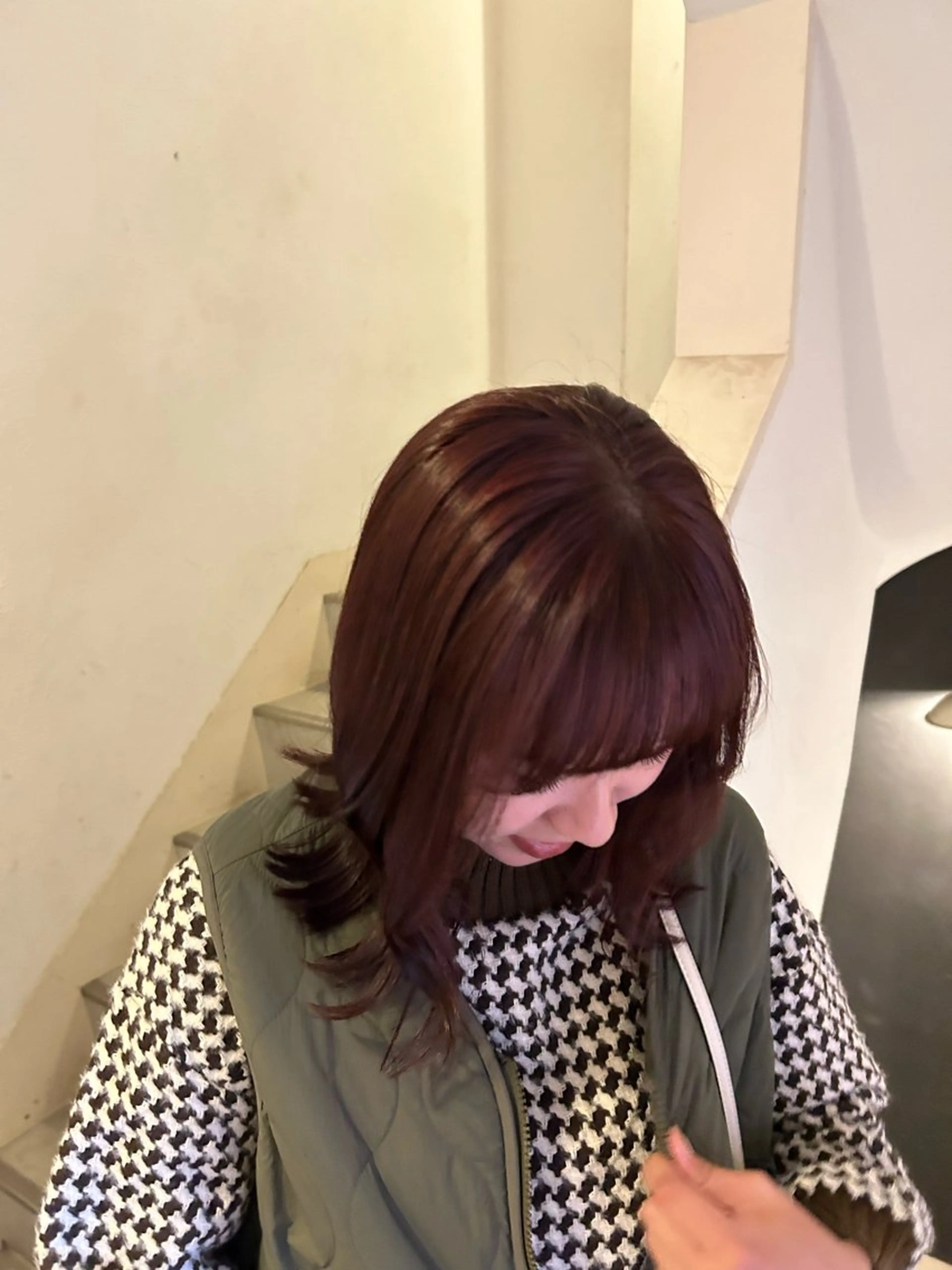 セミロング カラー トリートメント 愛結 暖色カラー🎀🩰のヘアスタイル