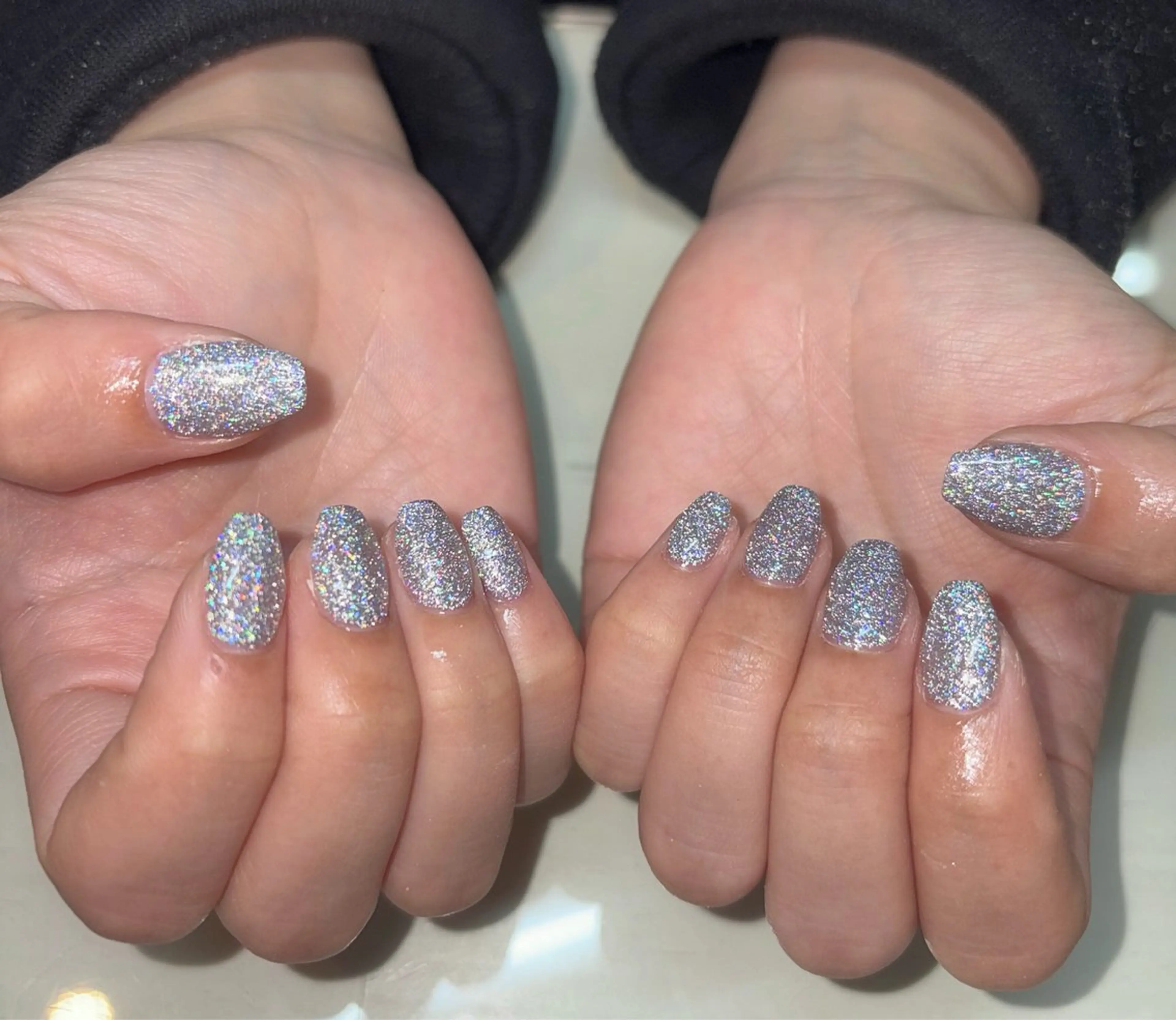 ネイル ラメ(グリッター) ワンカラーネイル 上田 彩乃のネイルデザイン