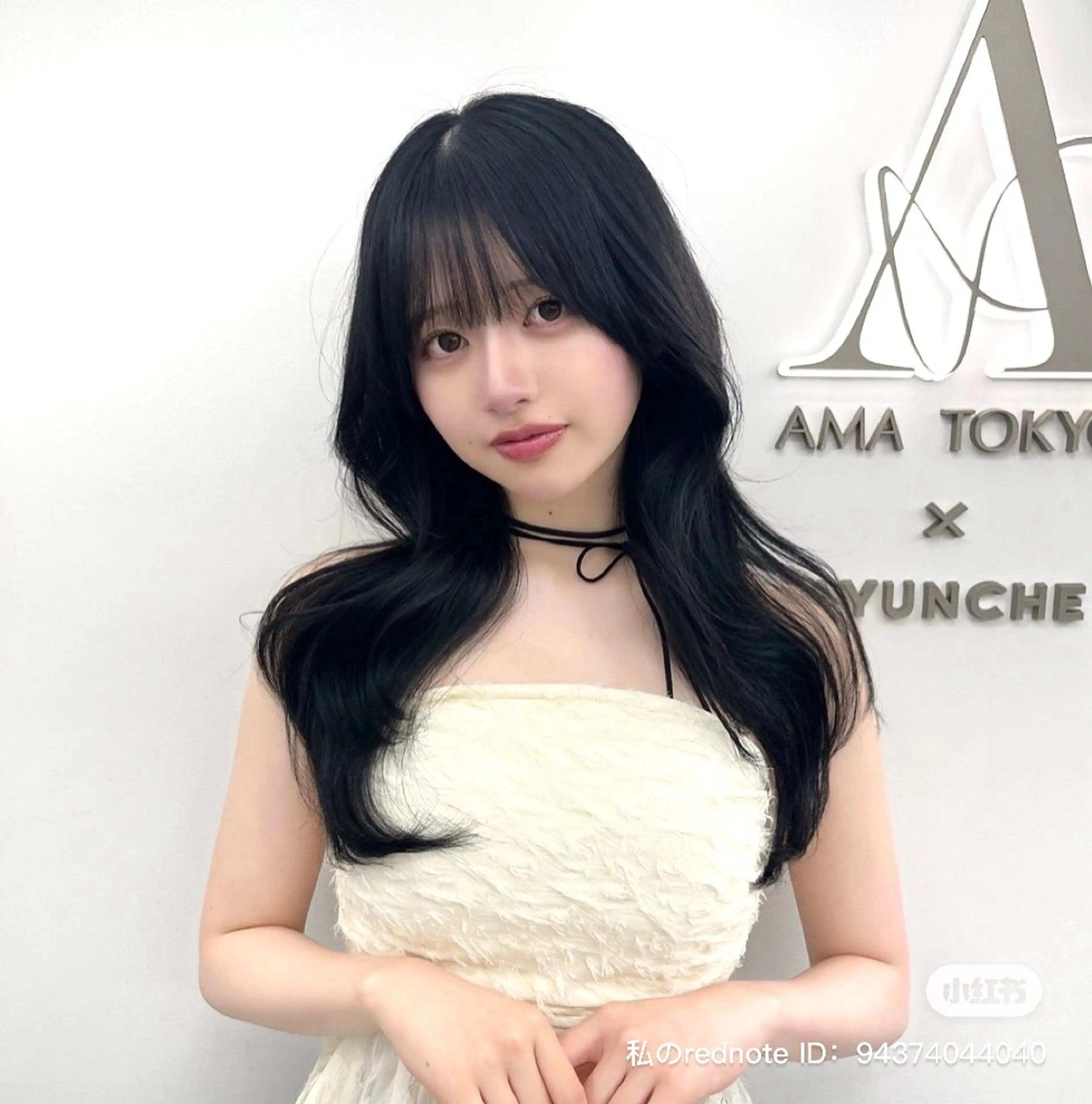 ロング カラー ベージュカラー 黒髪 ブルーカラー ブルーブラック 顔周りカット カット ヘアカラー トリートメント ヘッドスパ 透明感カラー✨🩵 韓国ヘアkanatoのヘアスタイル