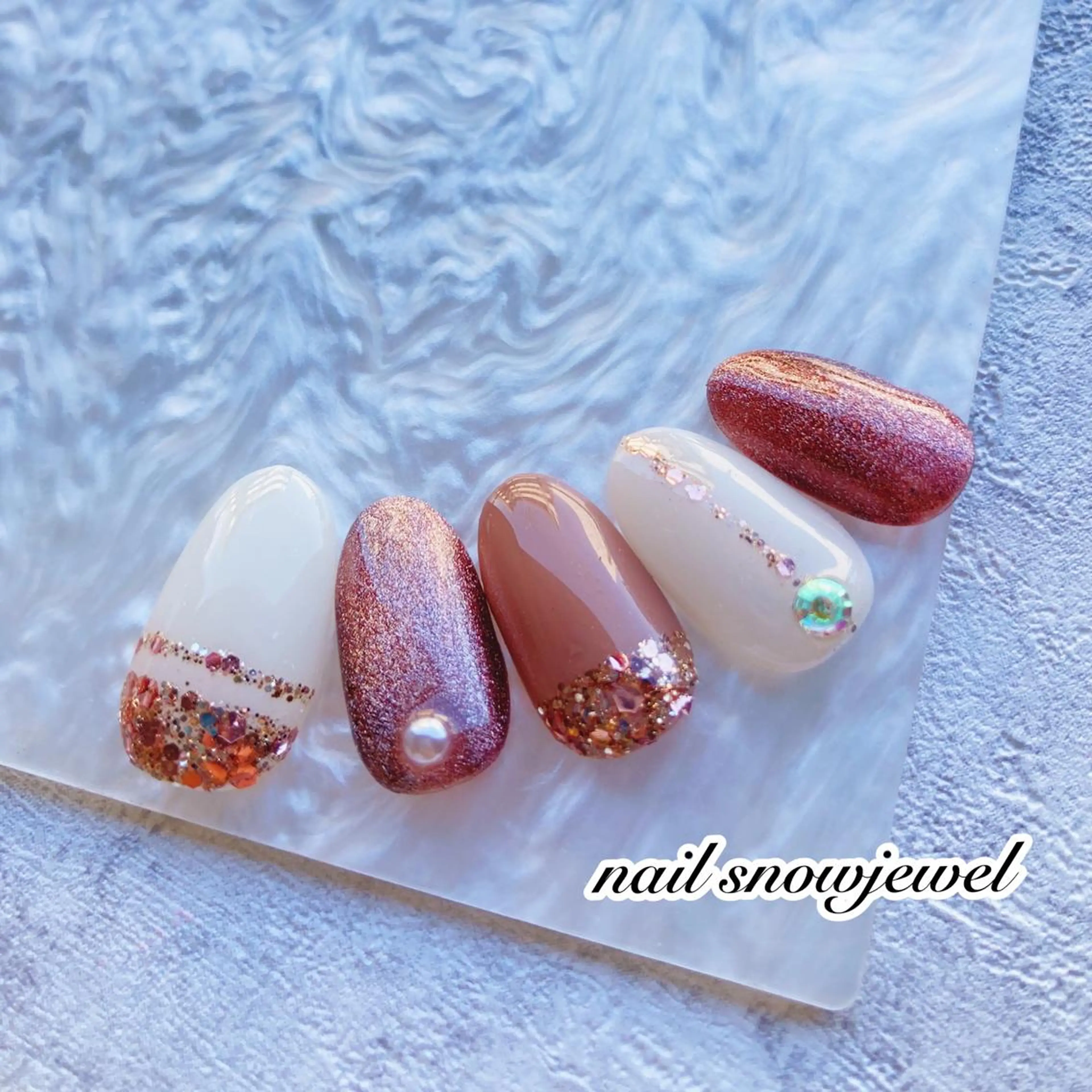 ネイル ハンドネイル nail snowjewelのネイルデザイン