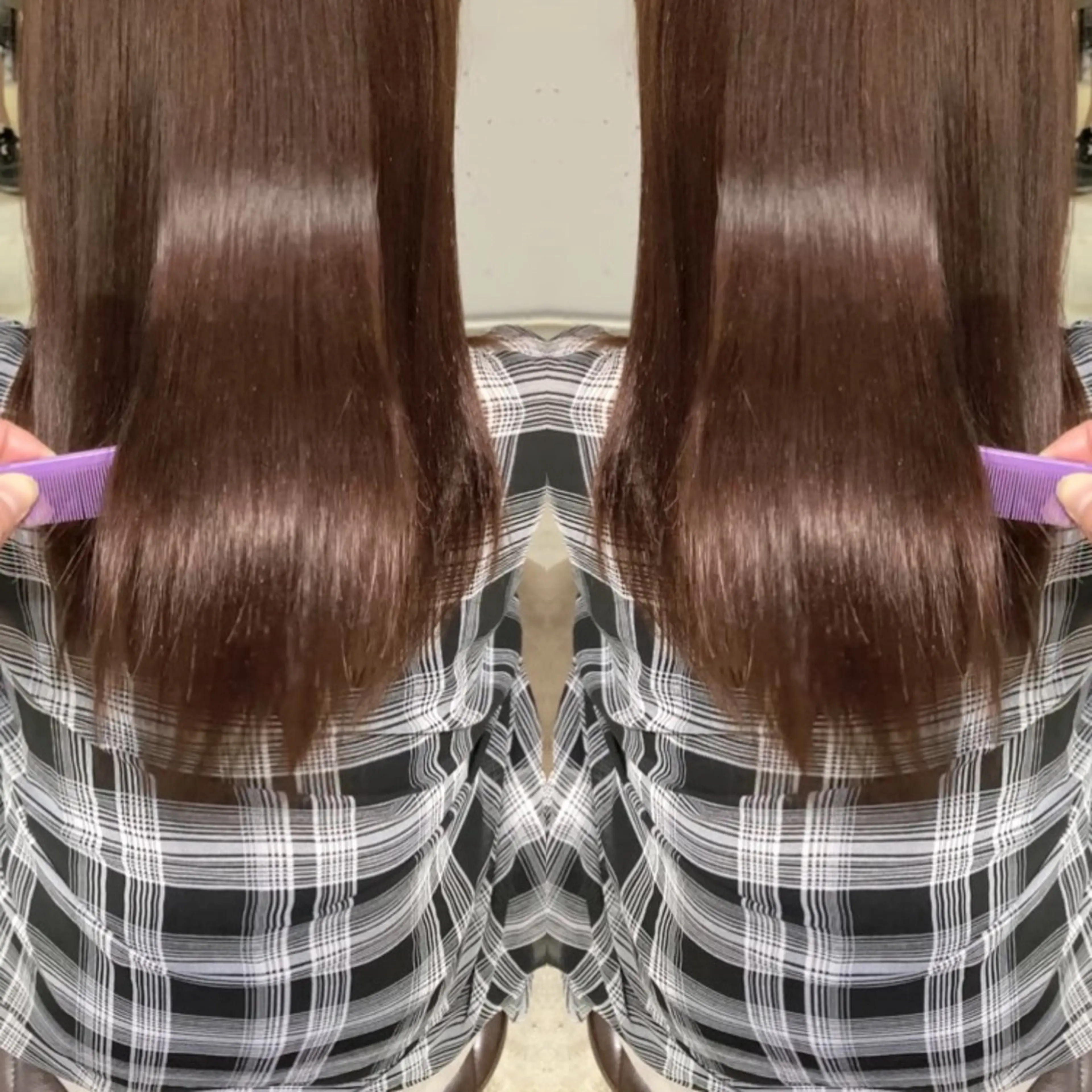 セミロング カット 縮毛矯正 トリートメント 新井 広樹のヘアスタイル