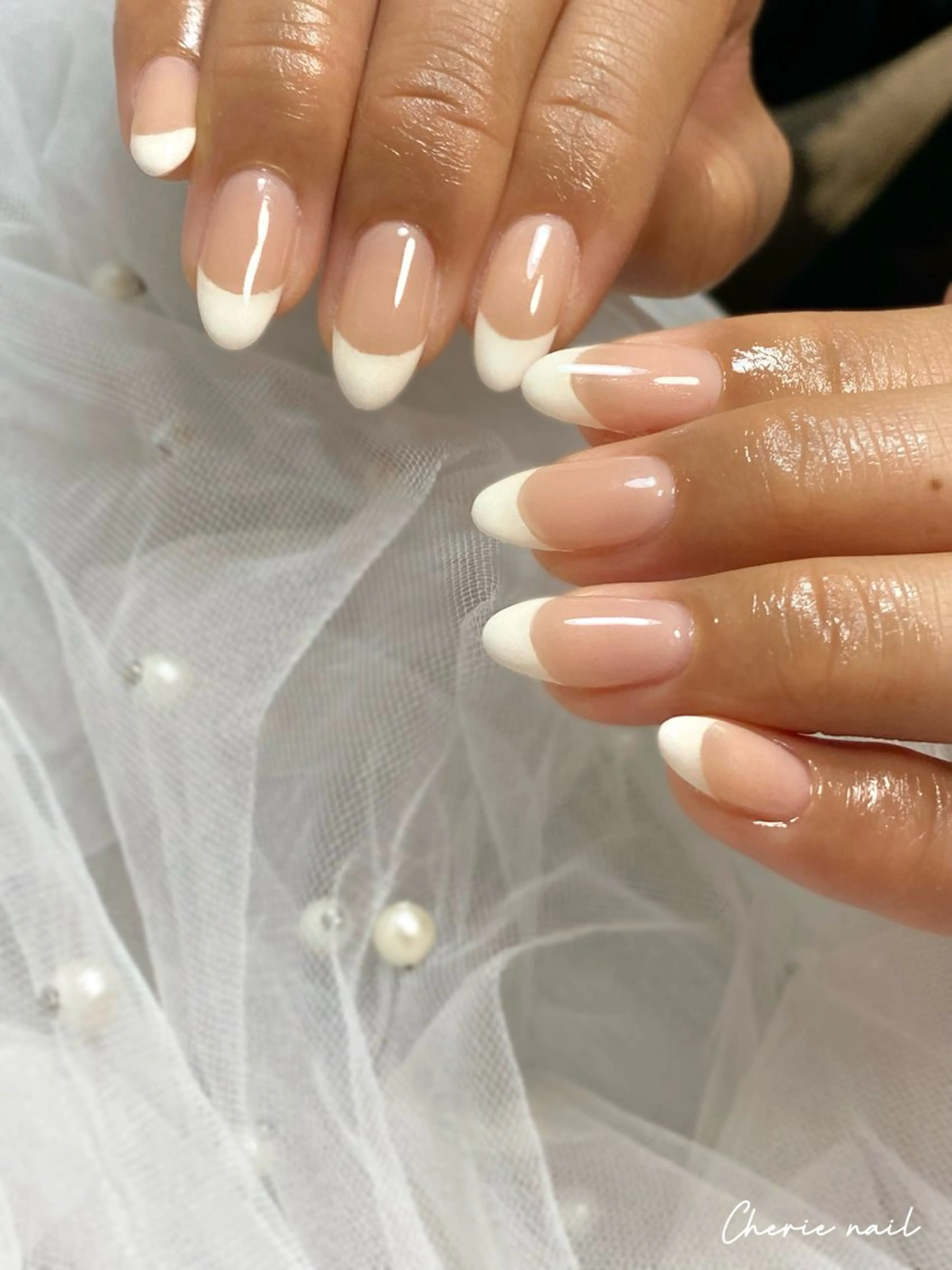 ネイル フレンチネイル ジェルネイル オフィスネイル シンプルネイル ハンドネイル Cherienail yunaのネイルデザイン