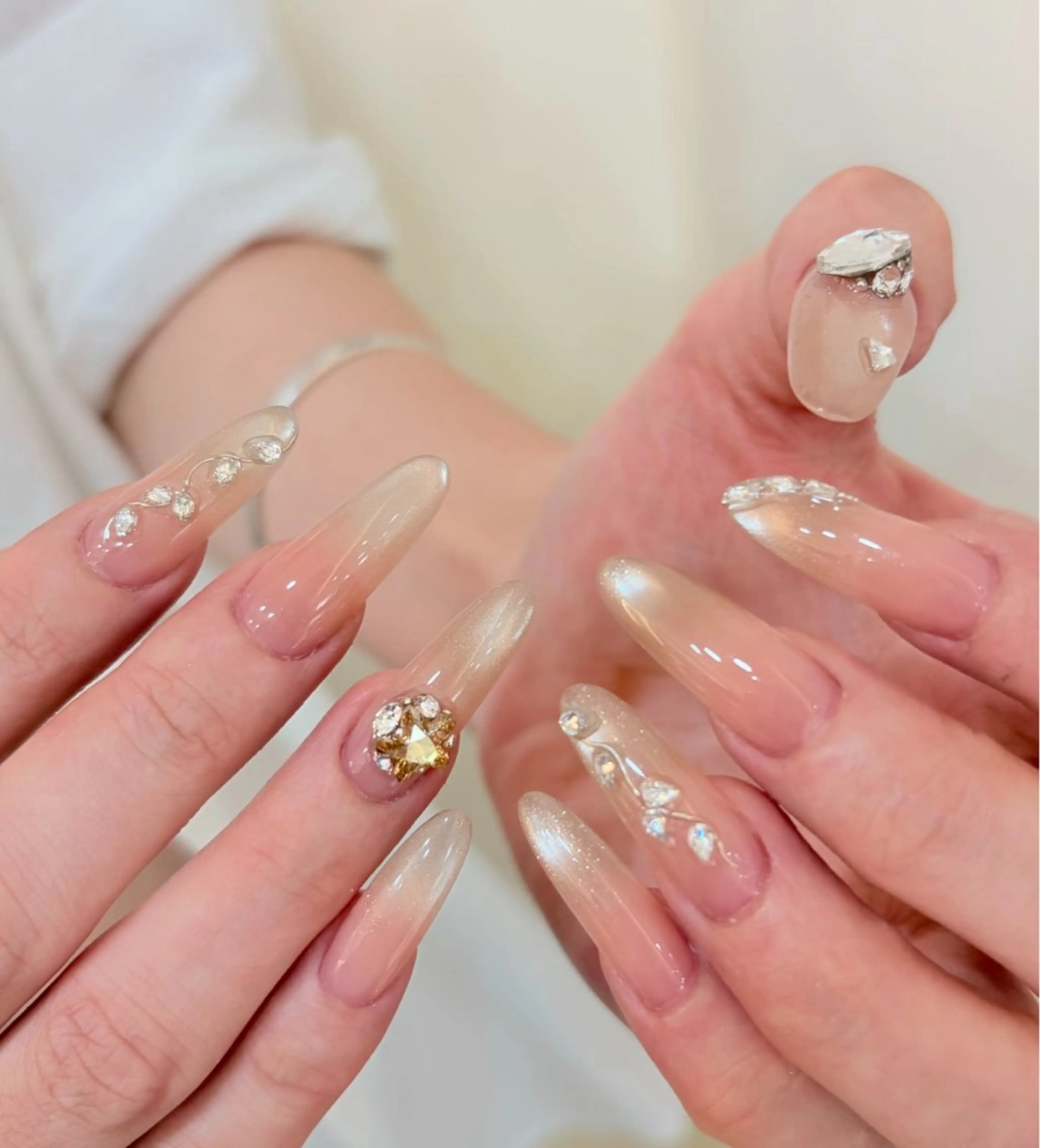 ネイル アートネイル オーロラネイル チークネイル 長さ出し フットネイル ハンドネイル Blossom nail【ブラソンネイル】所属・Blossom nail_Yuniのネイルデザイン