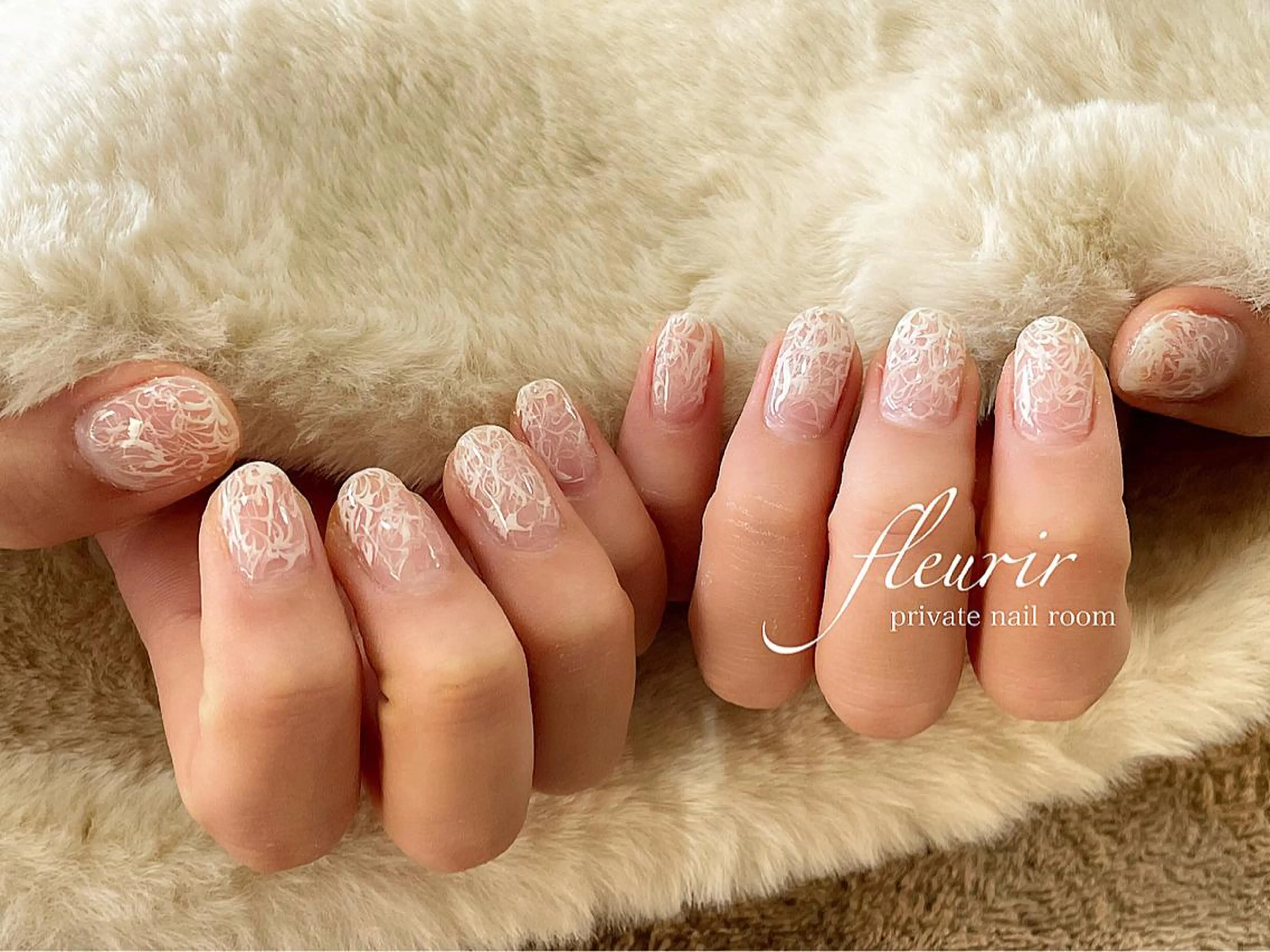 ネイル アートネイル 大理石ネイル(マーブル) フルリール 【プライベートサロンのネイルデザイン