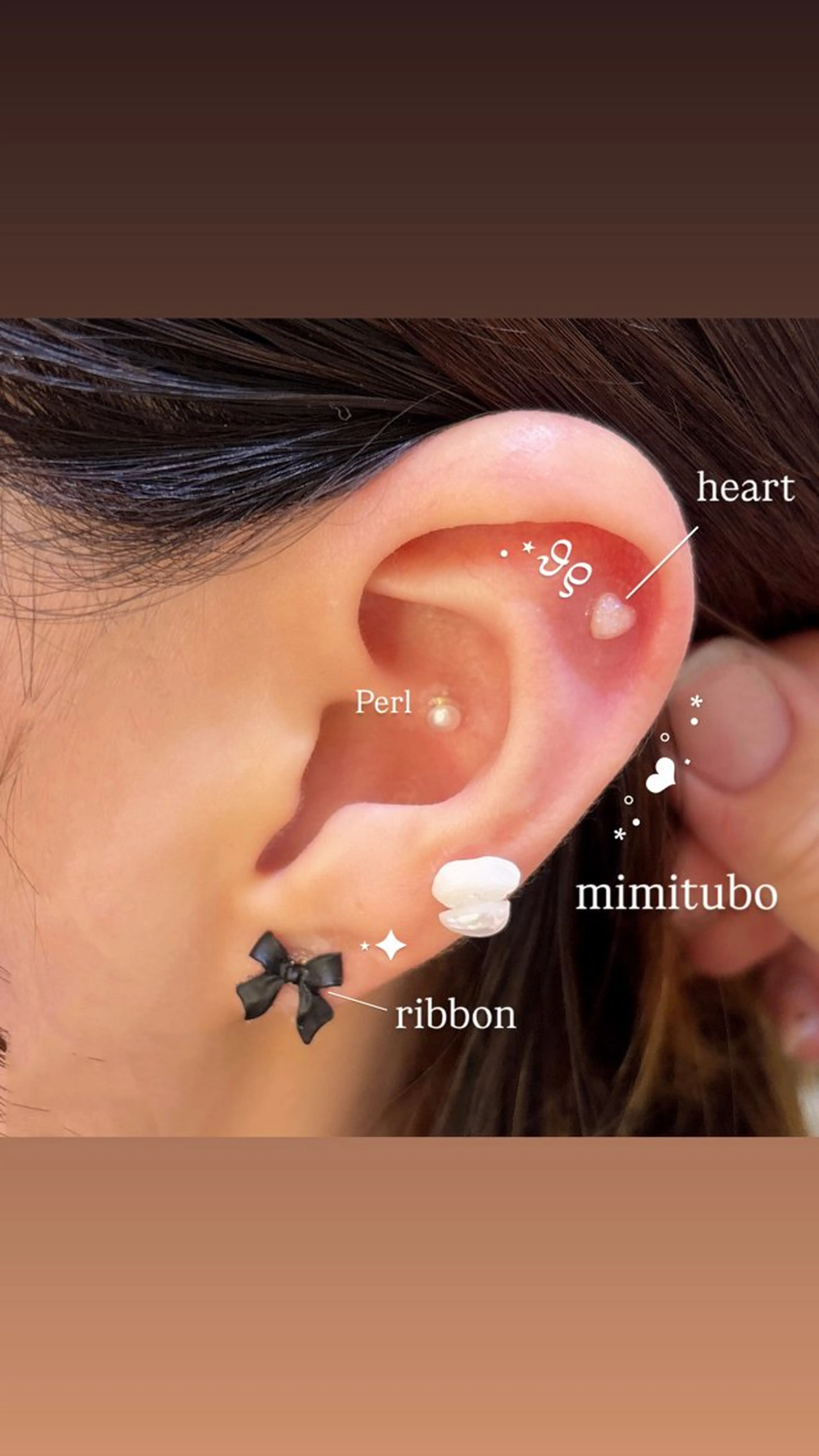 minimo限定!! 🤍耳つぼジュエリー💍    （パーツ+デザインパーツ計10粒）の写真