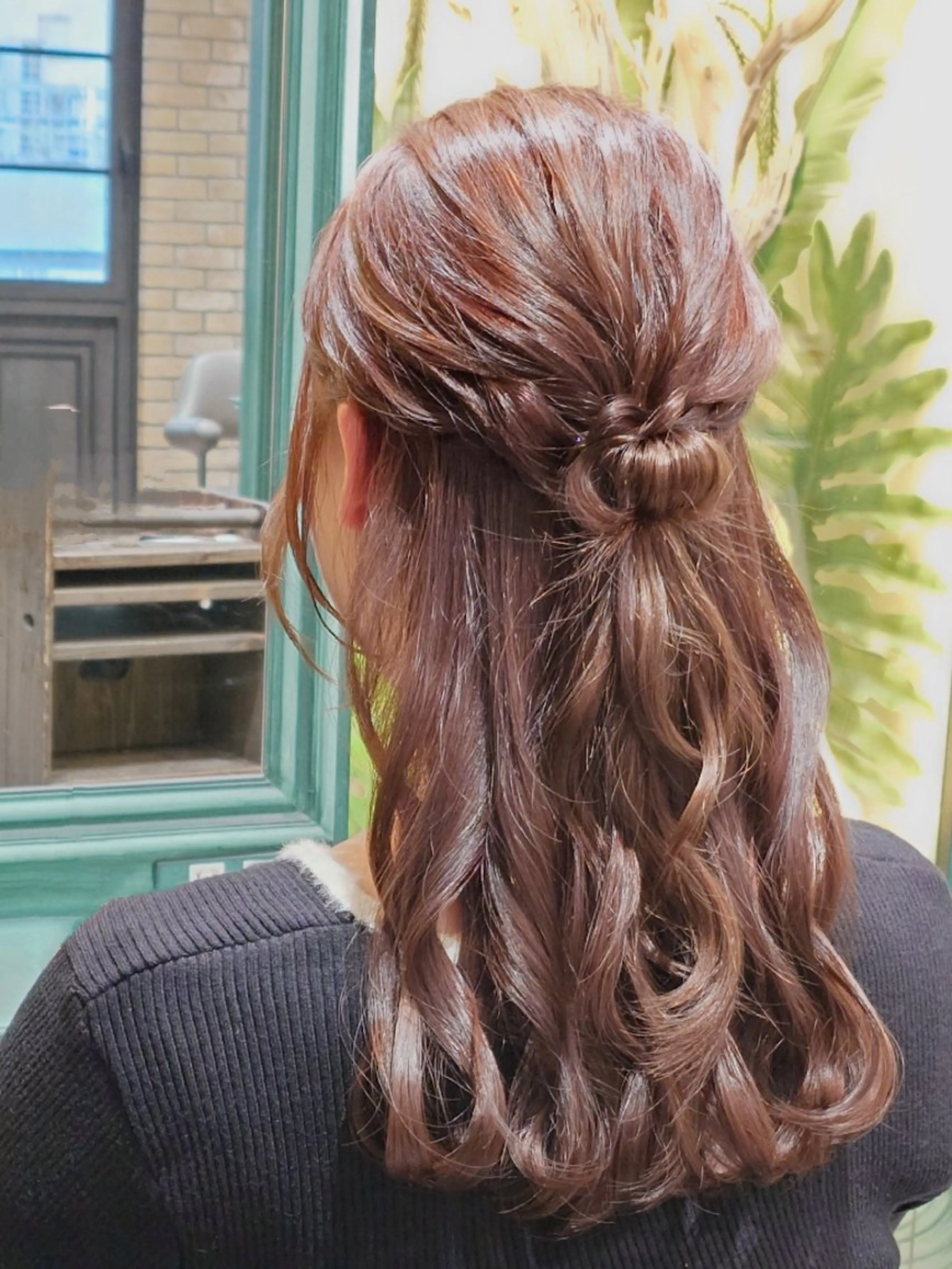 ロング ヘアアレンジ ハーフアップ Monan_新宿所属・よりそい系美容師 🌷やまのヘアスタイル