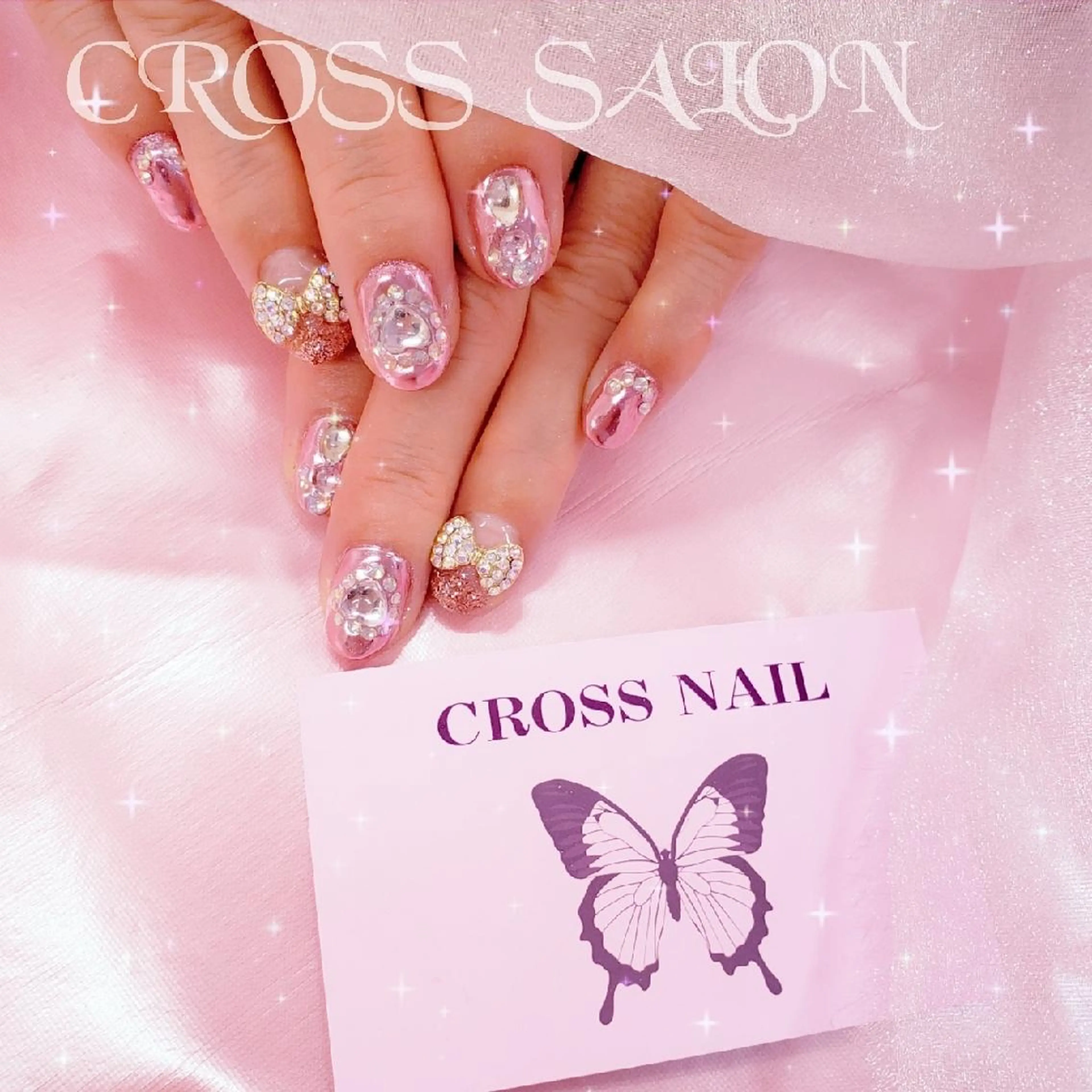 ネイル 長さ出し 氷ネイル・うるうるネイル 韓国ネイル ネイルチップ CROSS SALON/Lazy所属・CROSS  クロス　のネイルデザイン