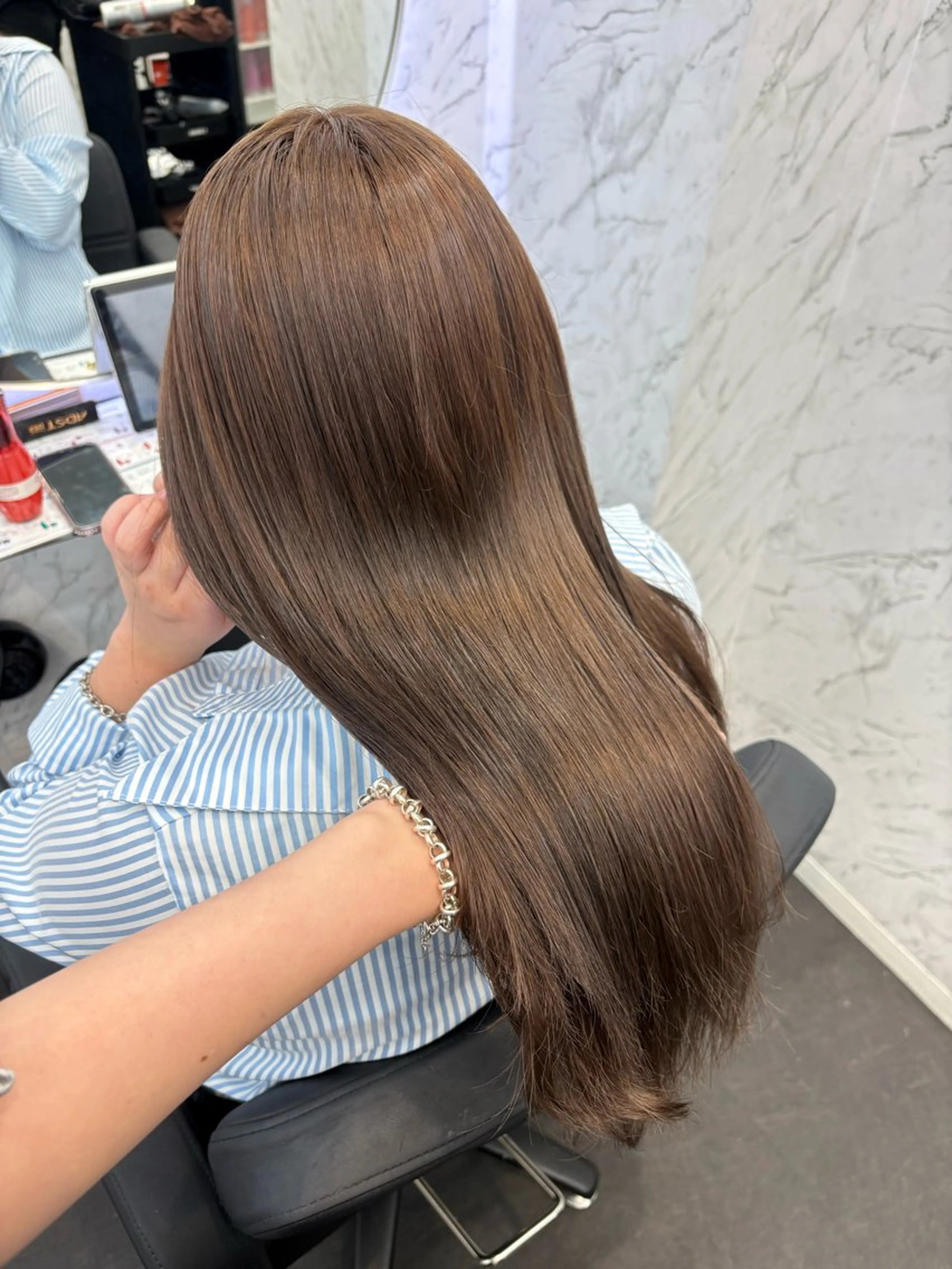 ロング カラー ベージュカラー カット ヘアカラー hair salon dot. mooda 韓国風サロン 町田店所属・韓国風ヘア🎀🩶 /♡𝓝𝓸𝓪♡のヘアスタイル