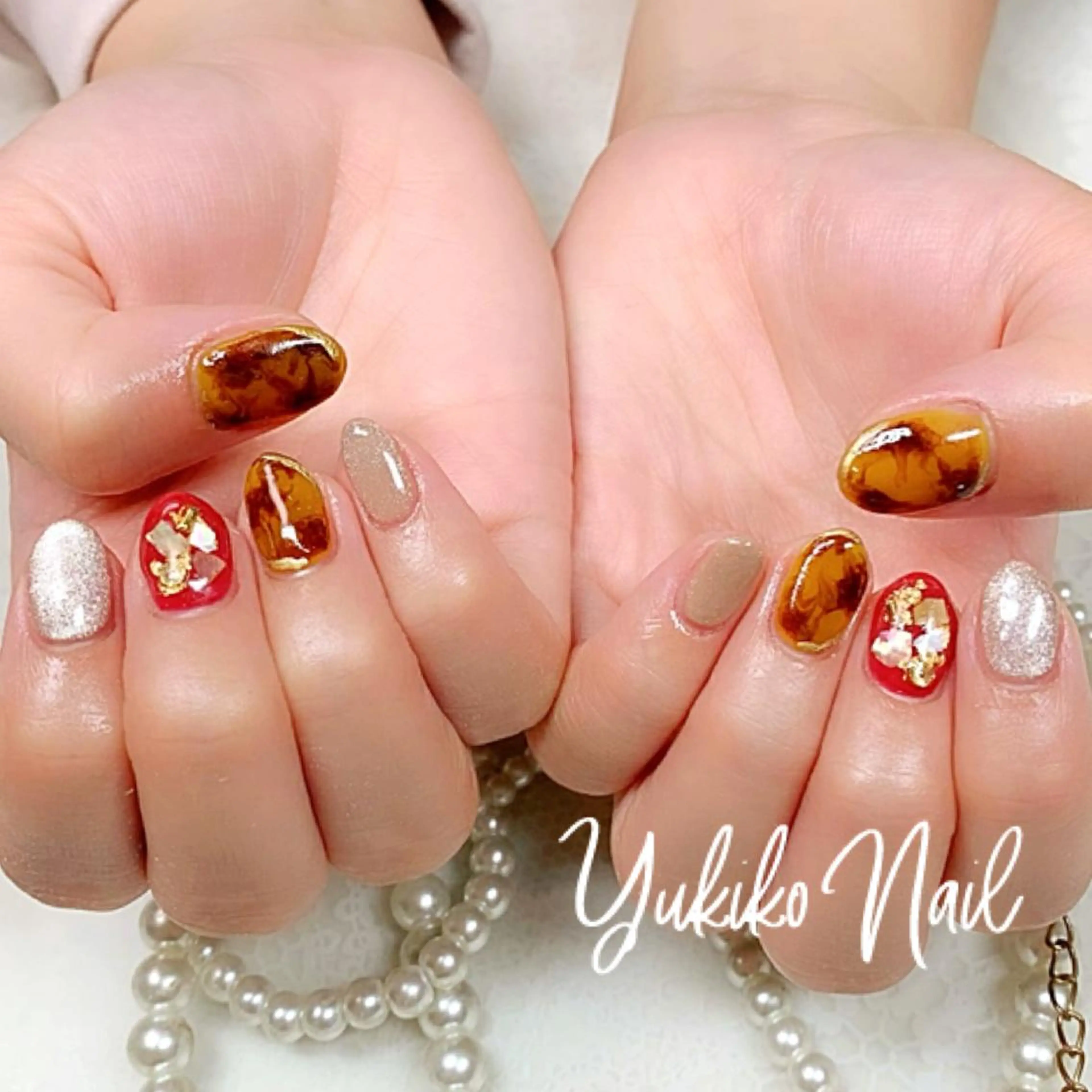 ネイル べっ甲ネイル マグネットネイル ハンドネイル ユキコ ネイルのネイルデザイン